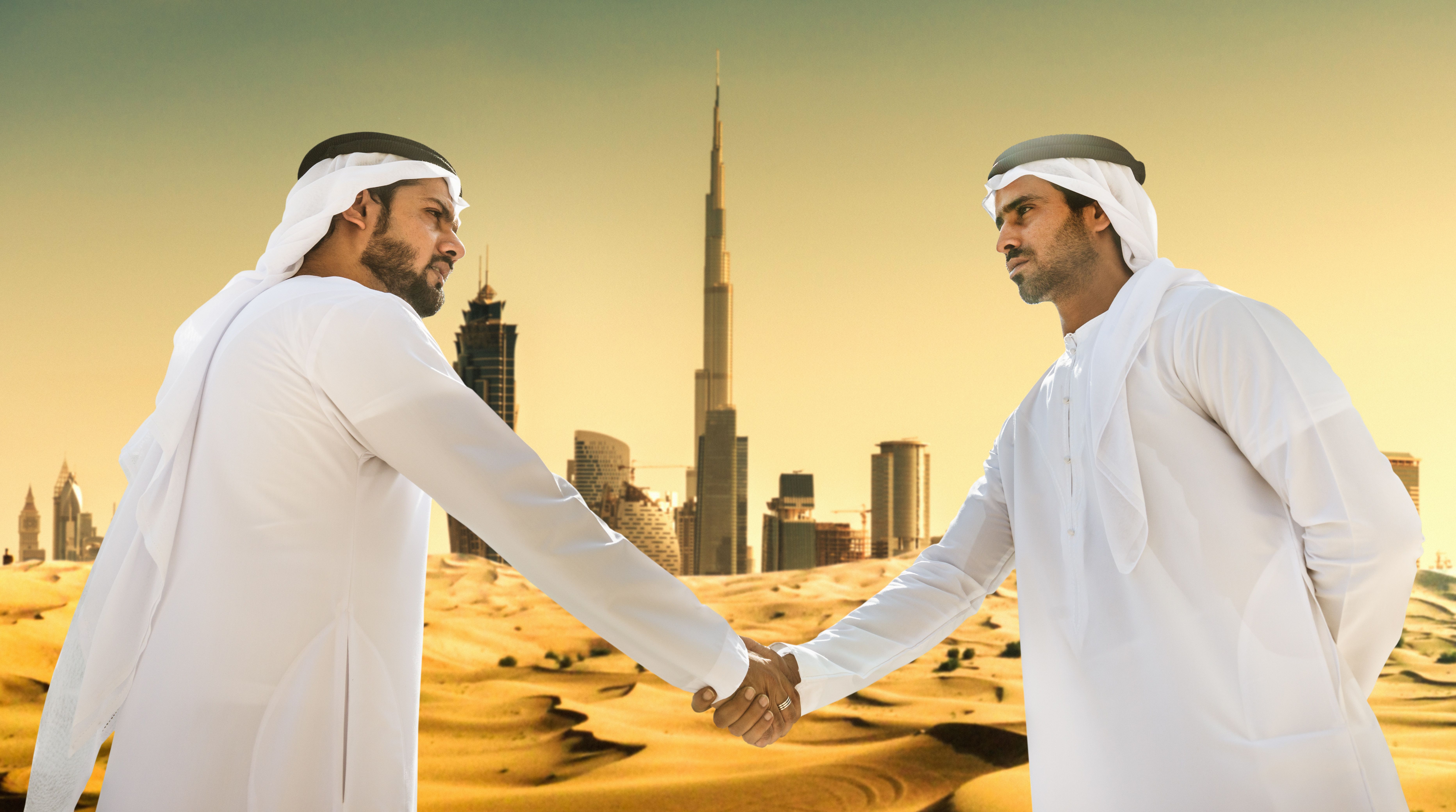 sheikh doing a deal in UAE desert sheikh doing a deal in UAE desert