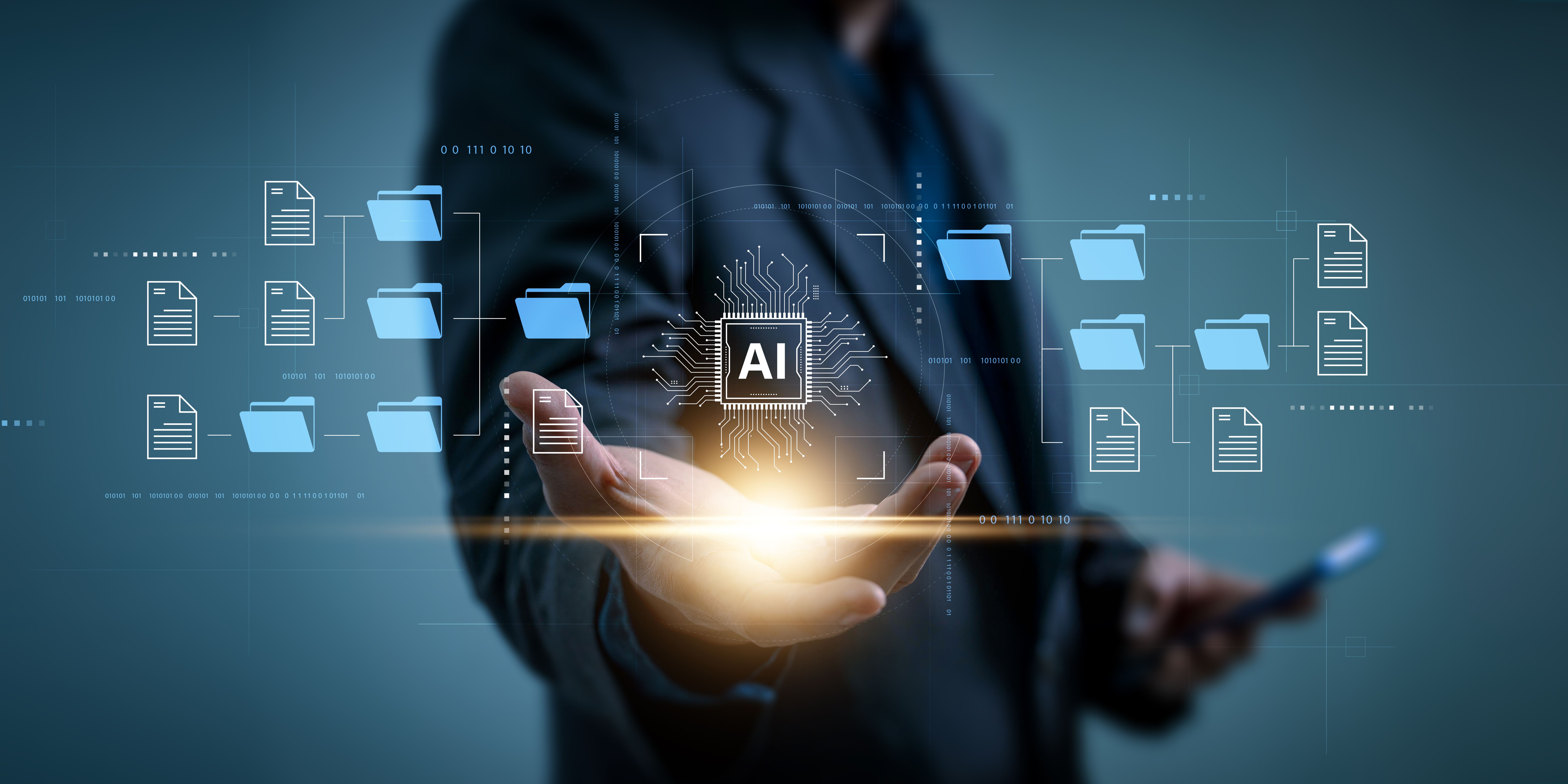 Artificial intelligence (AI) is used by businessmen in document management systems, online documentation databases, and digital file storage systems or software, record keeping, database technology