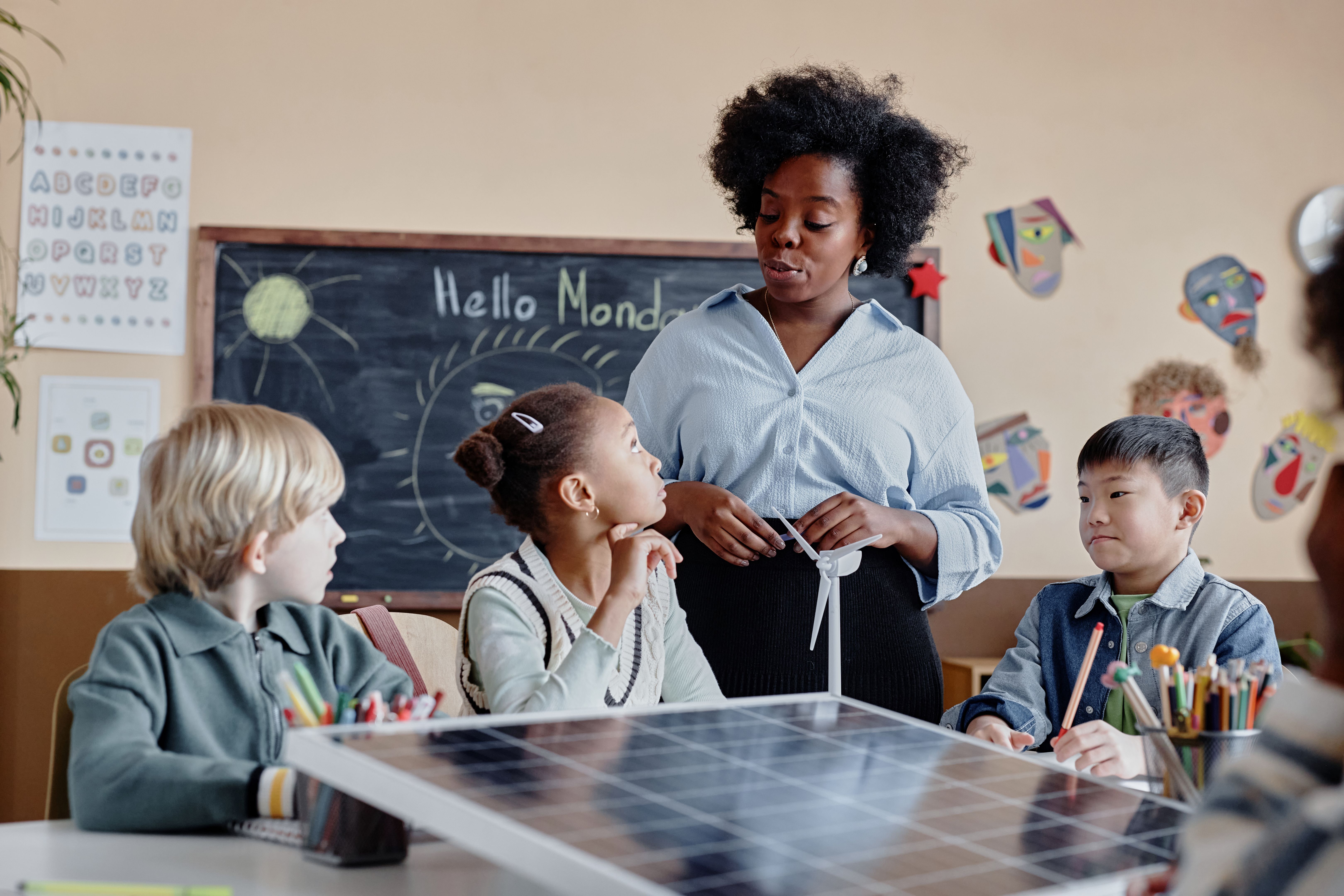 students solar panels
