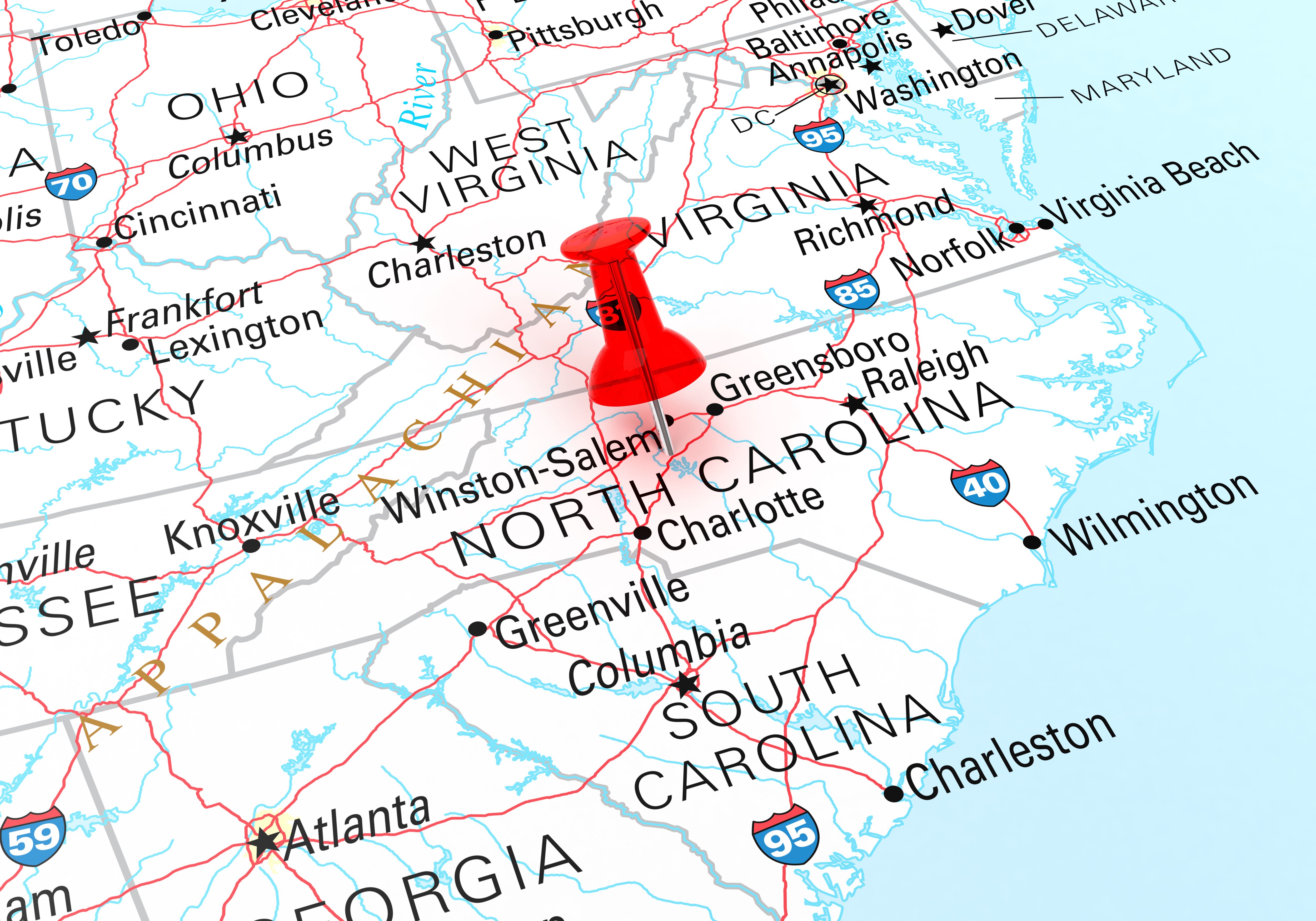 north carolina map