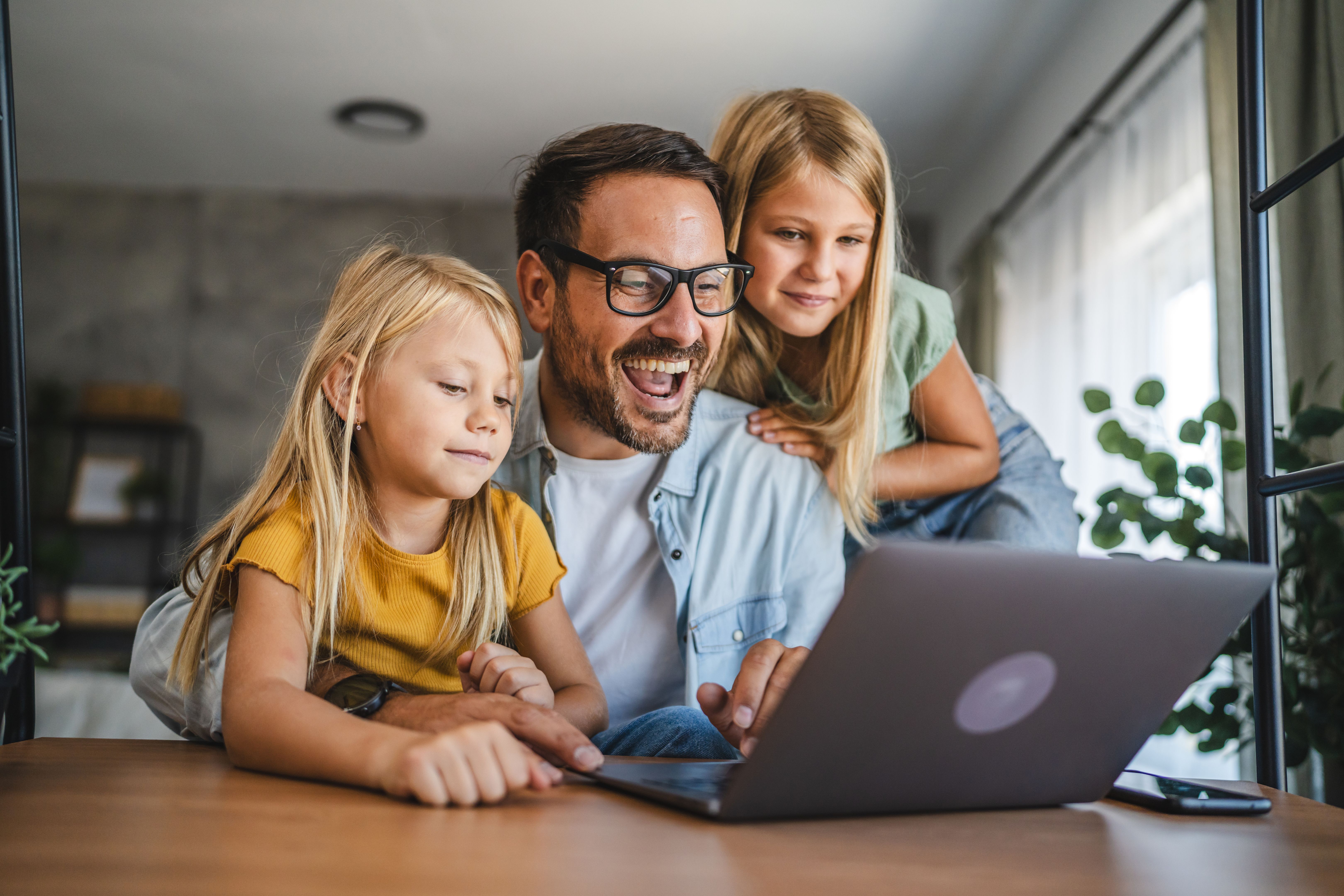 family using internet