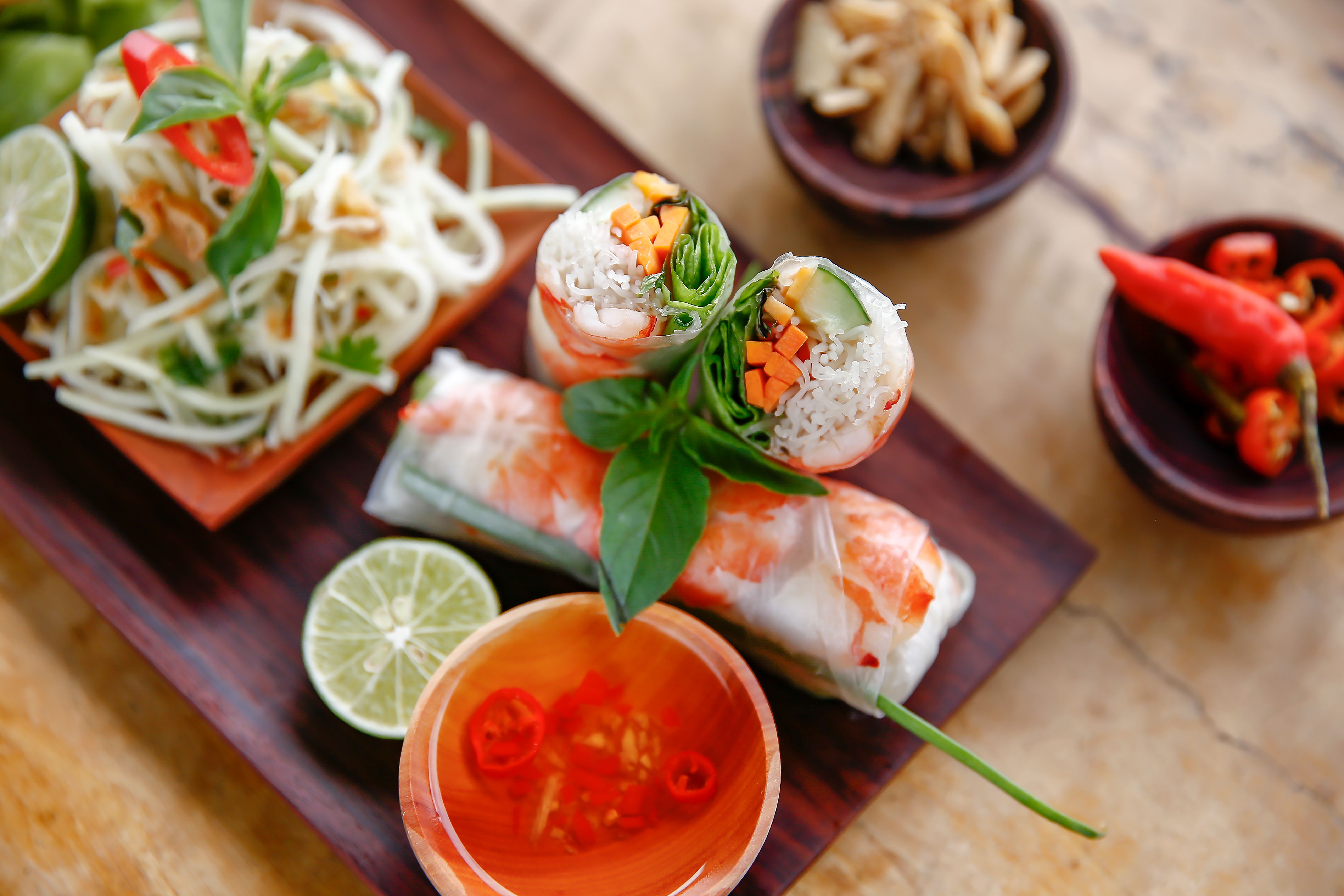 Vietnamese shrimp spring rolls