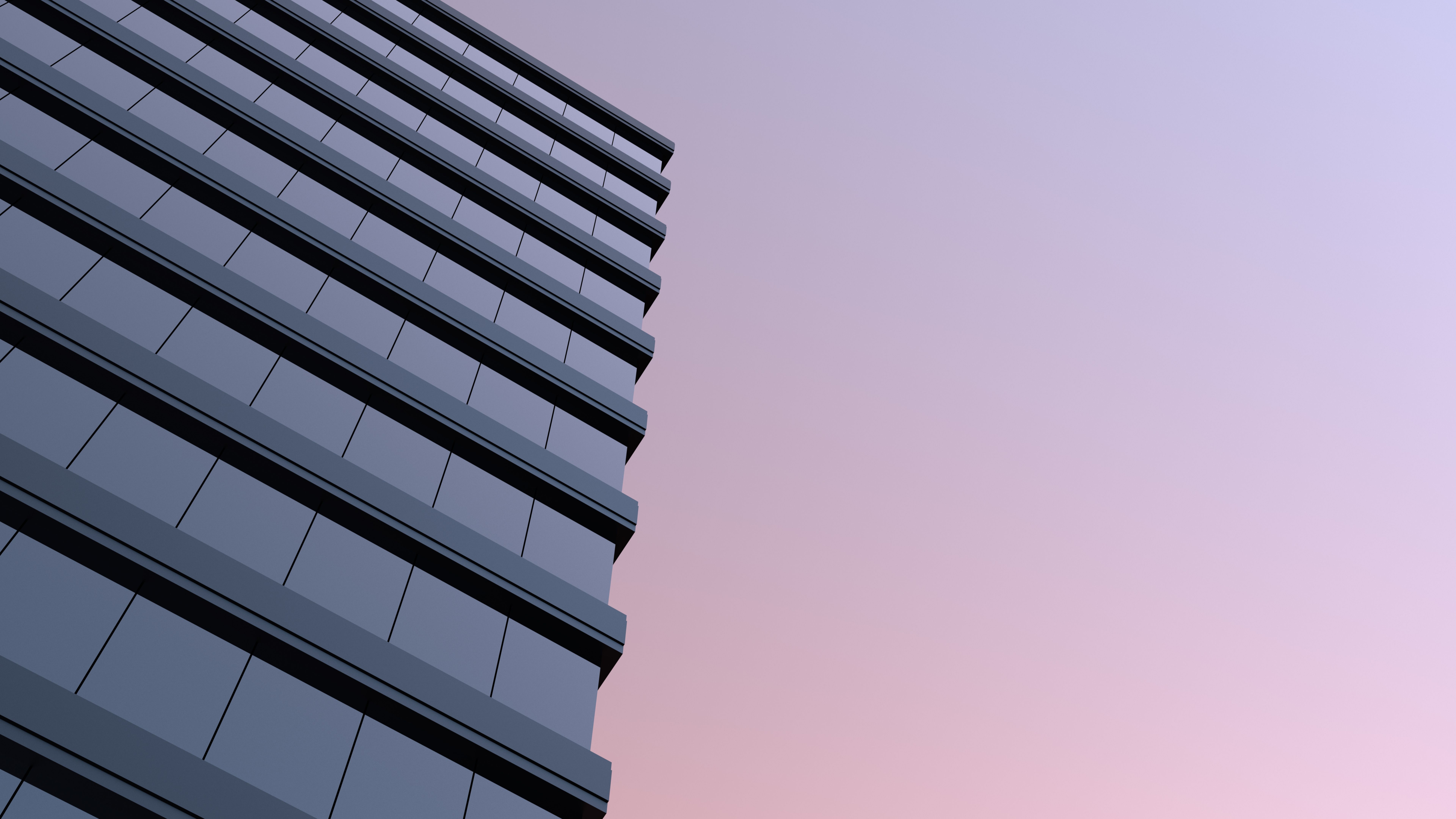 Skyscraper against sky horizon, modern house with windows, high-rise with place for copying,wallpaper.3D render