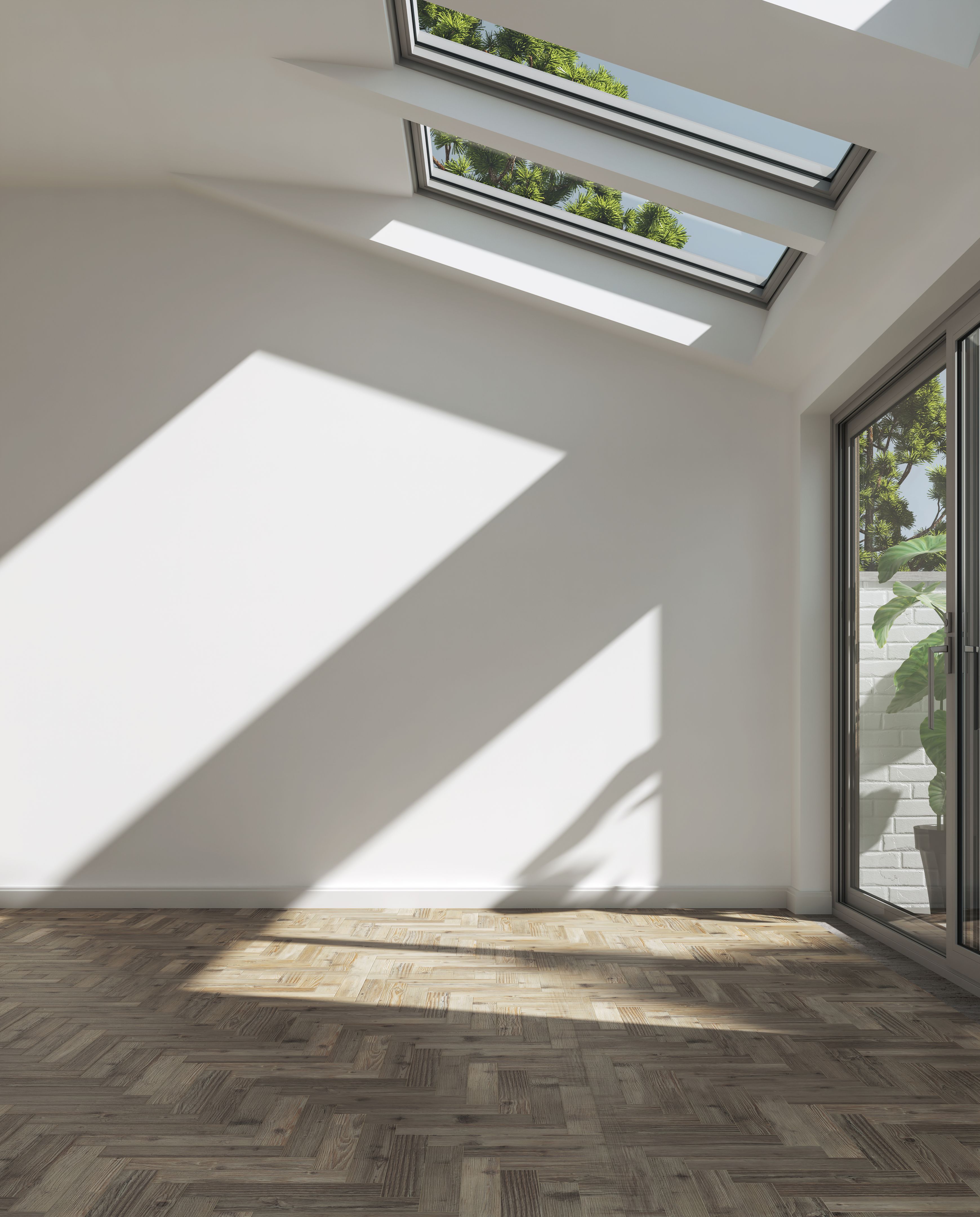 Large luxury modern bright interiors Living room mockup illustration 3D rendering image