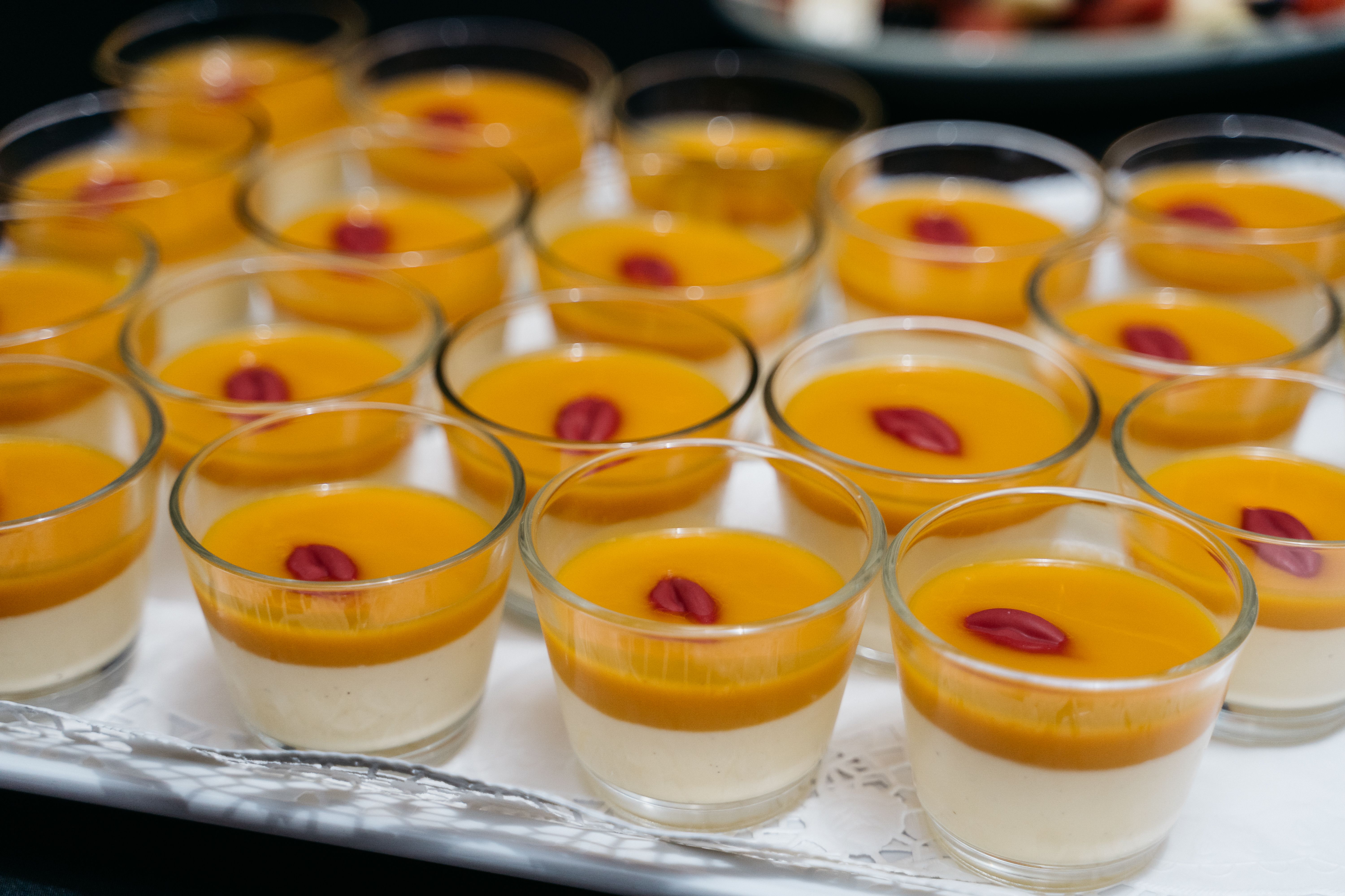serving panna cotta