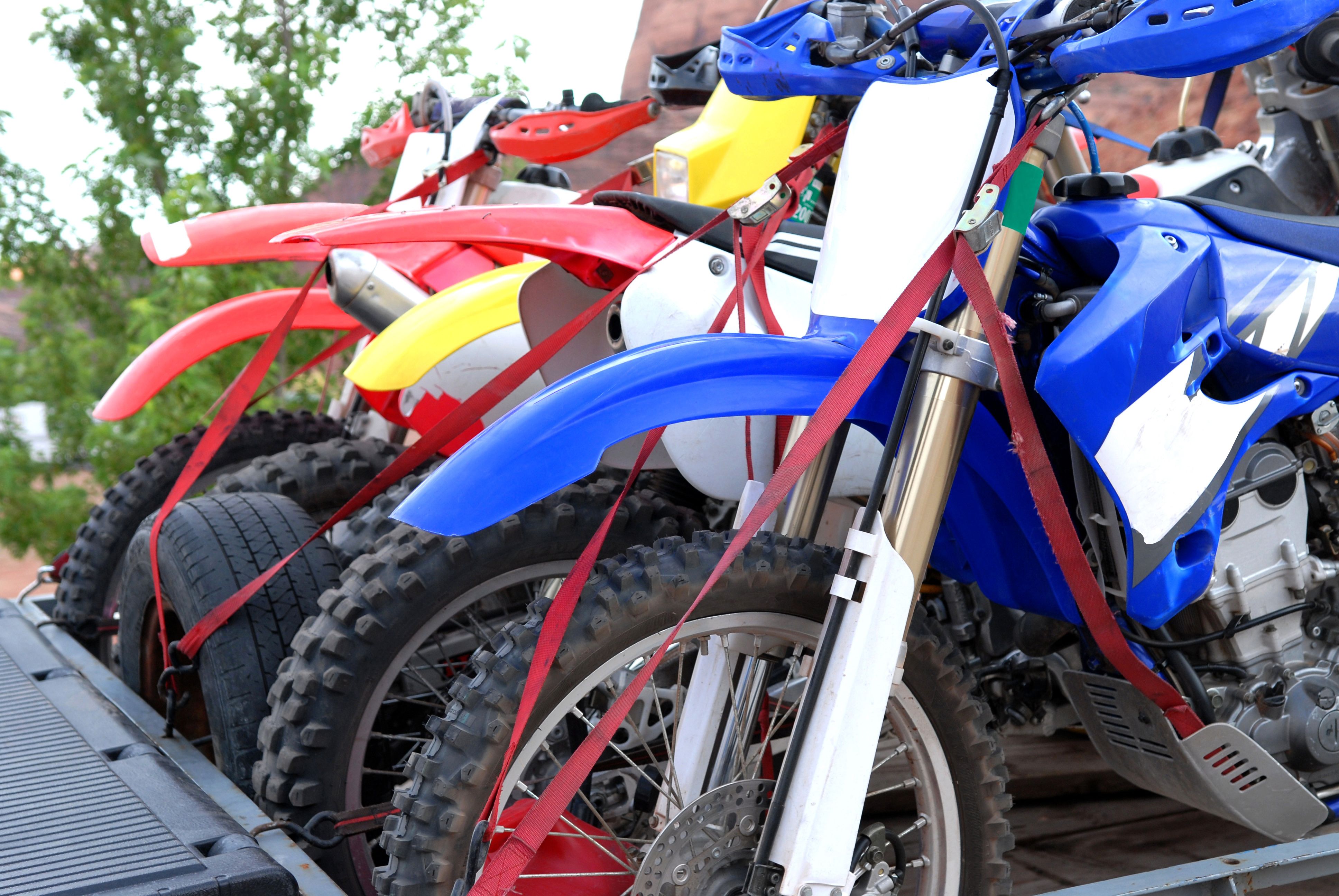 motorcycle on trailer