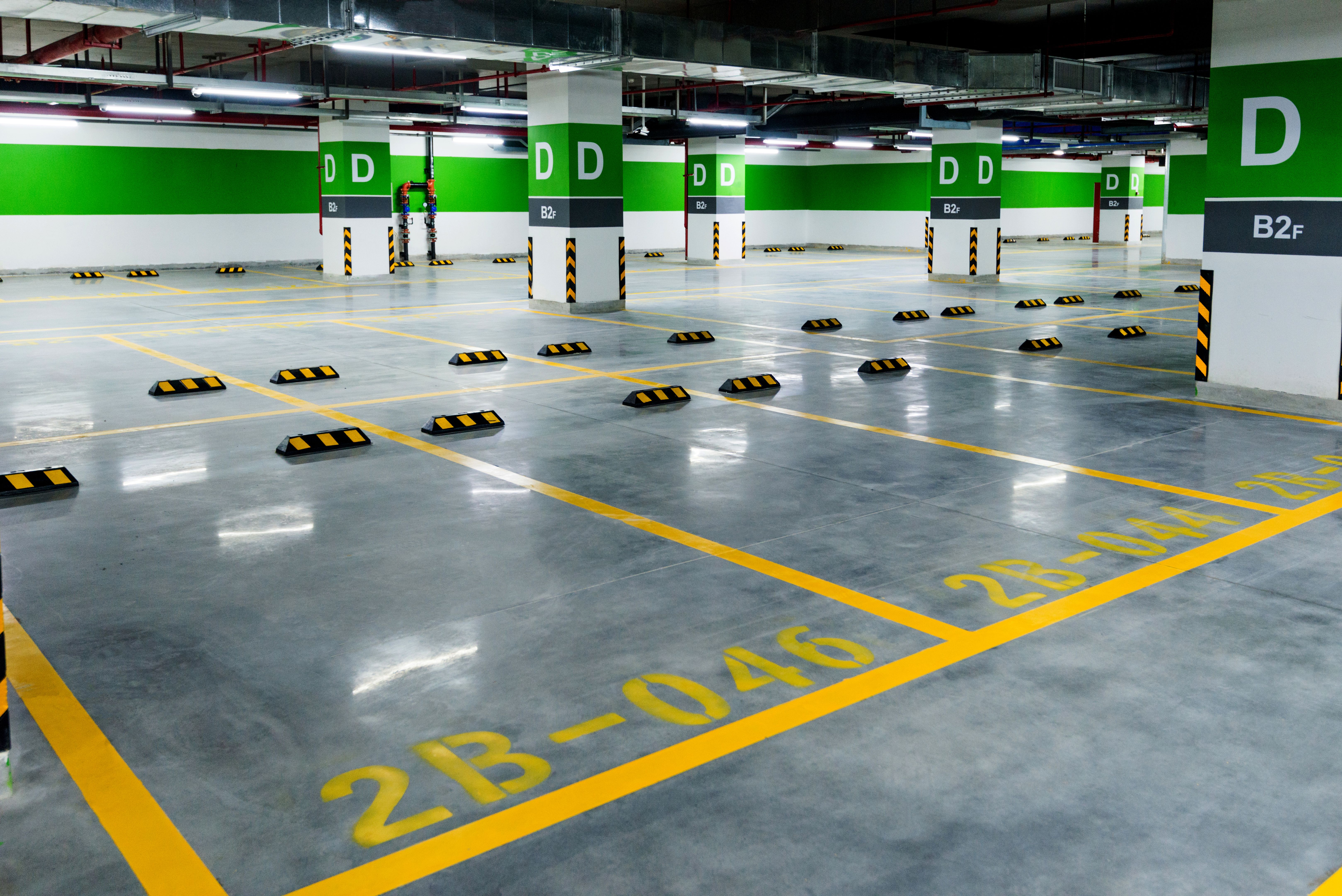 Empty parking garage in hospital Empty parking garage in hospital