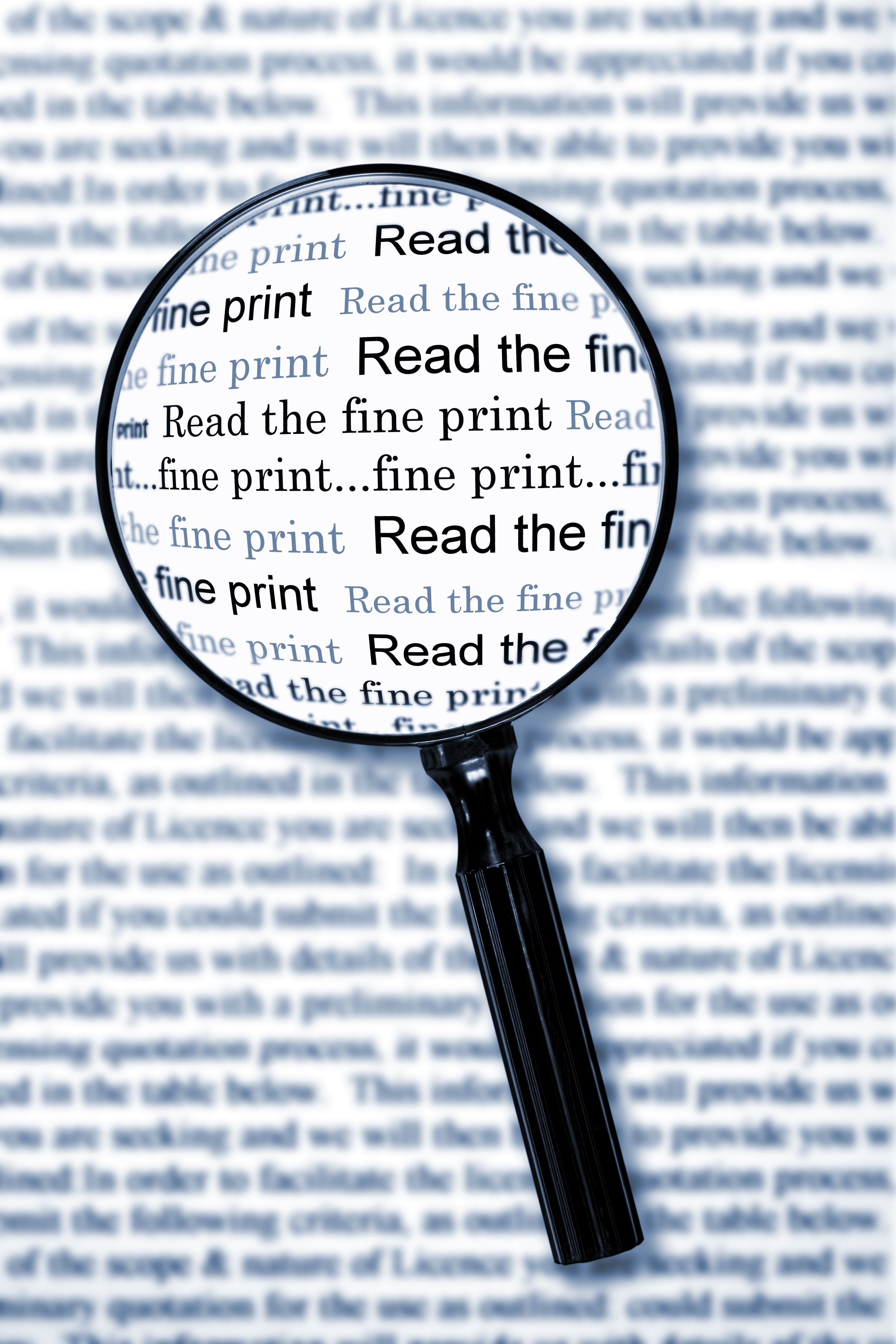 reading fine print