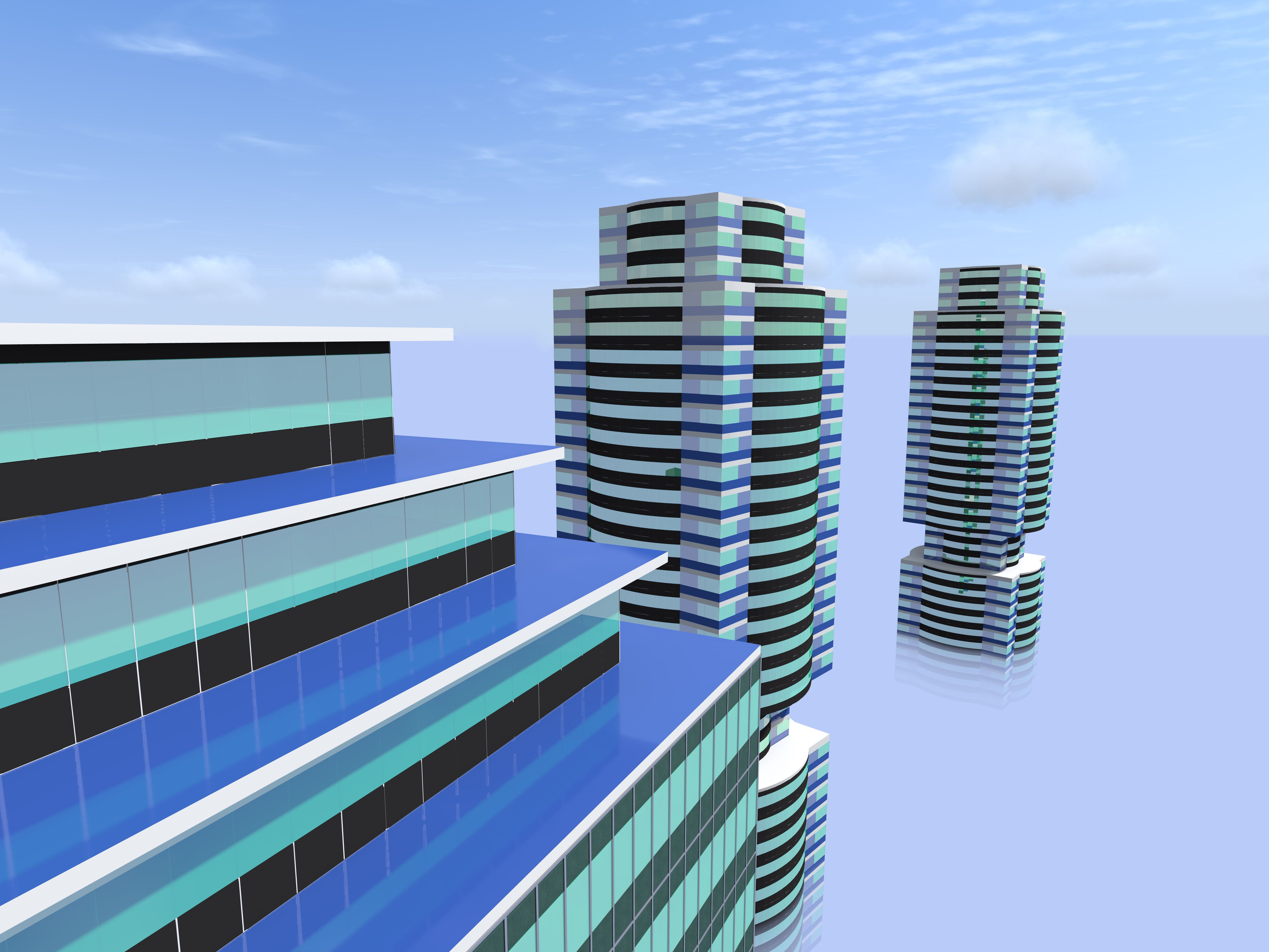 Modern city buildings and the sky. Modern city buildings and the sky.