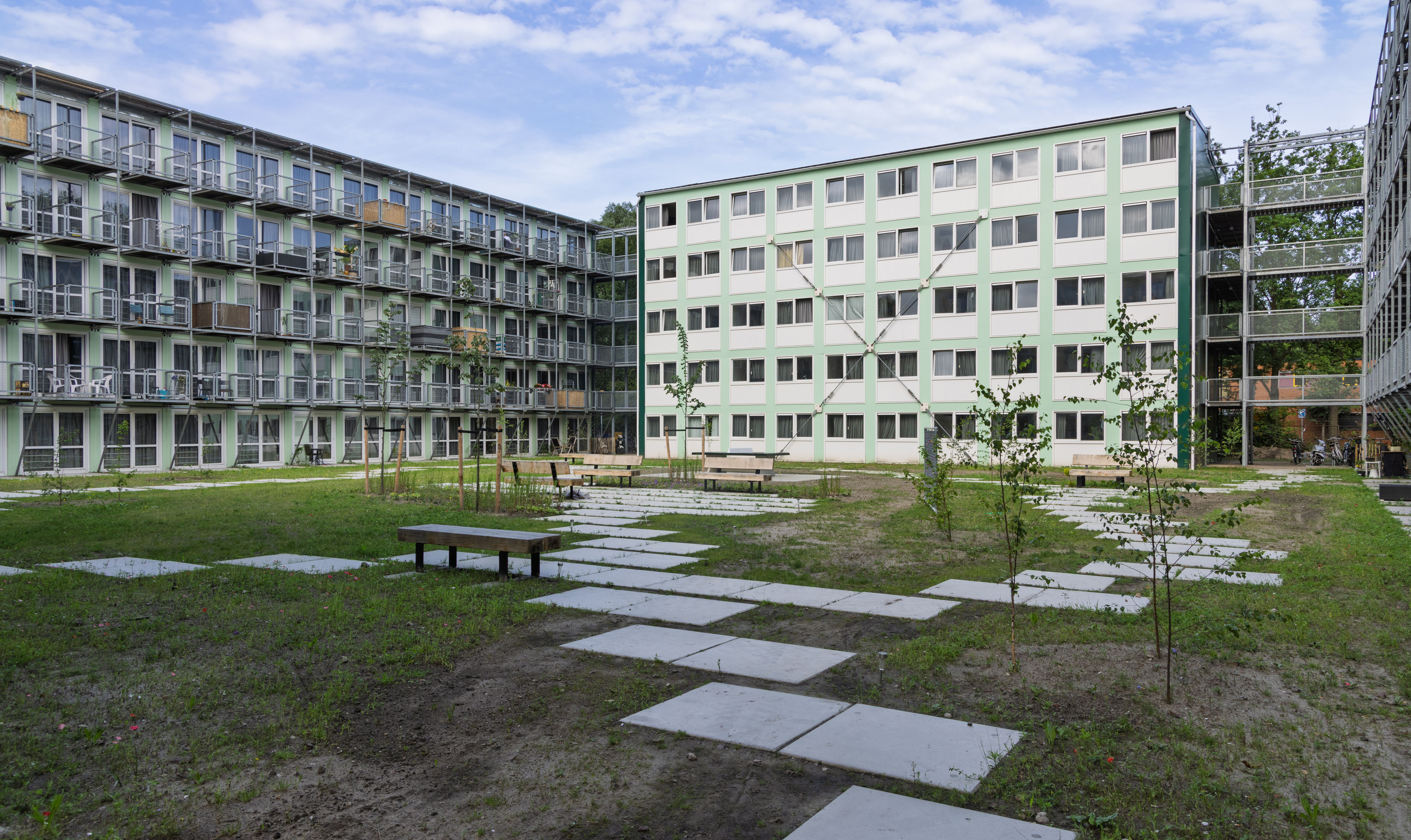 Temporary container apartment buildings in Utrecht, Netherlands