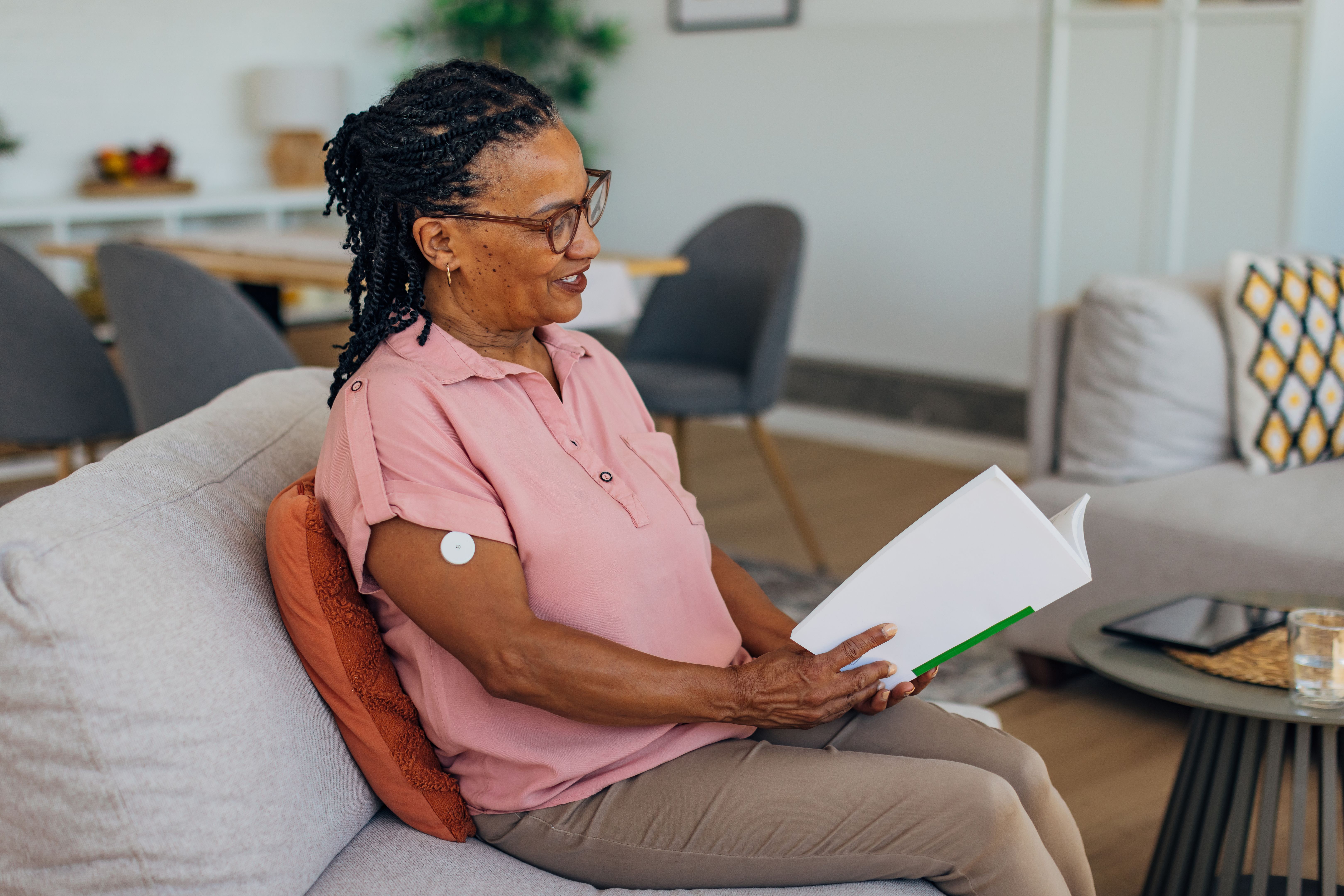 happy patient reading