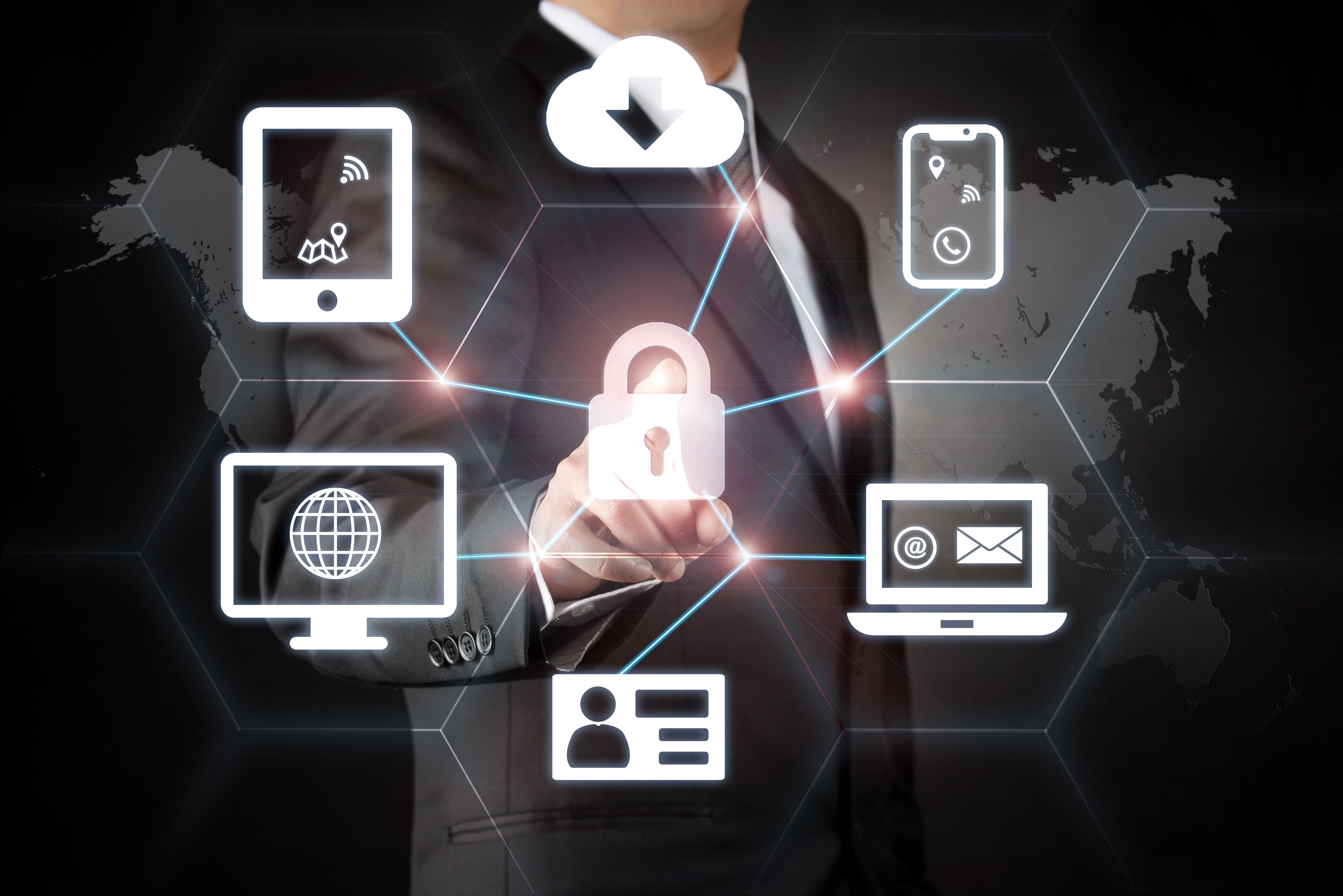 Businessman and Internet Security concept Businessman and Internet Security concept