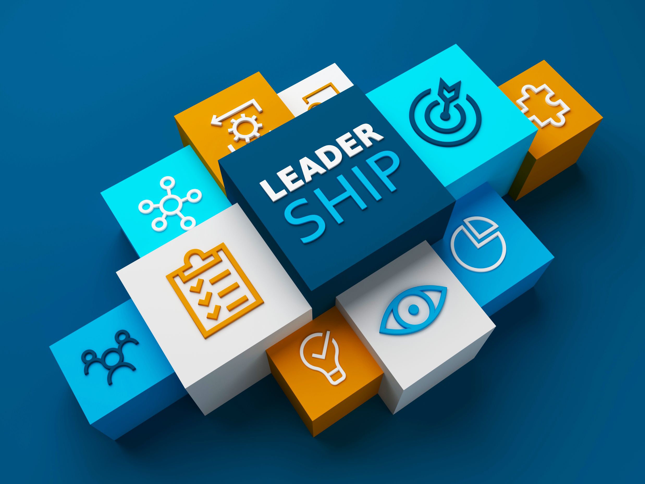 3D render of LEADERSHIP business concept
