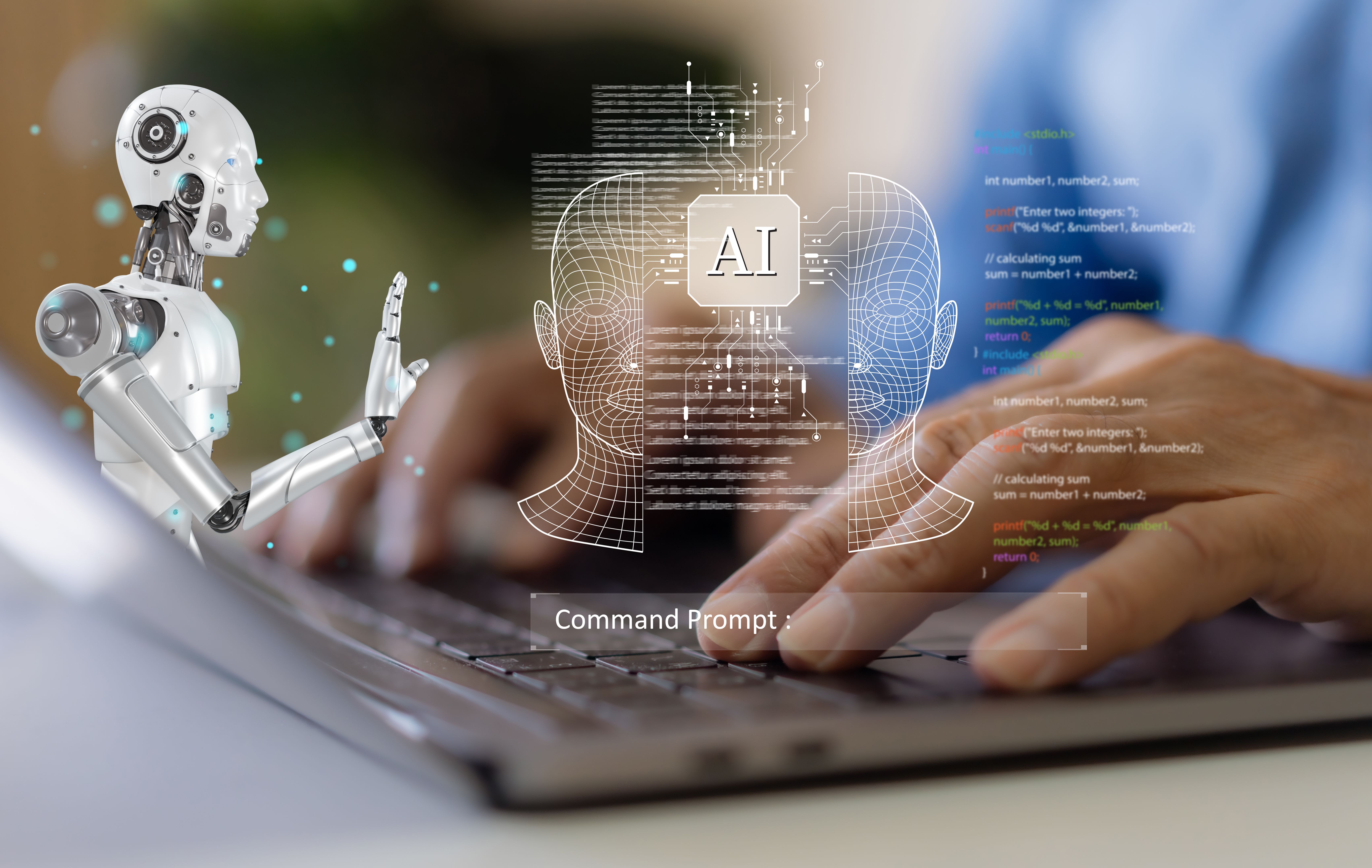 Concept of Artificial intelligence, AI robot, brain, idea, business futuristic technology transformation, prompt for generates, metaverse, network, bigdata, chat bot with ai technology development Concept of Artificial intelligence, AI robot, brain, idea, business futuristic technology transformation, prompt for generates, metaverse, network, bigdata, chat bot with ai technology development