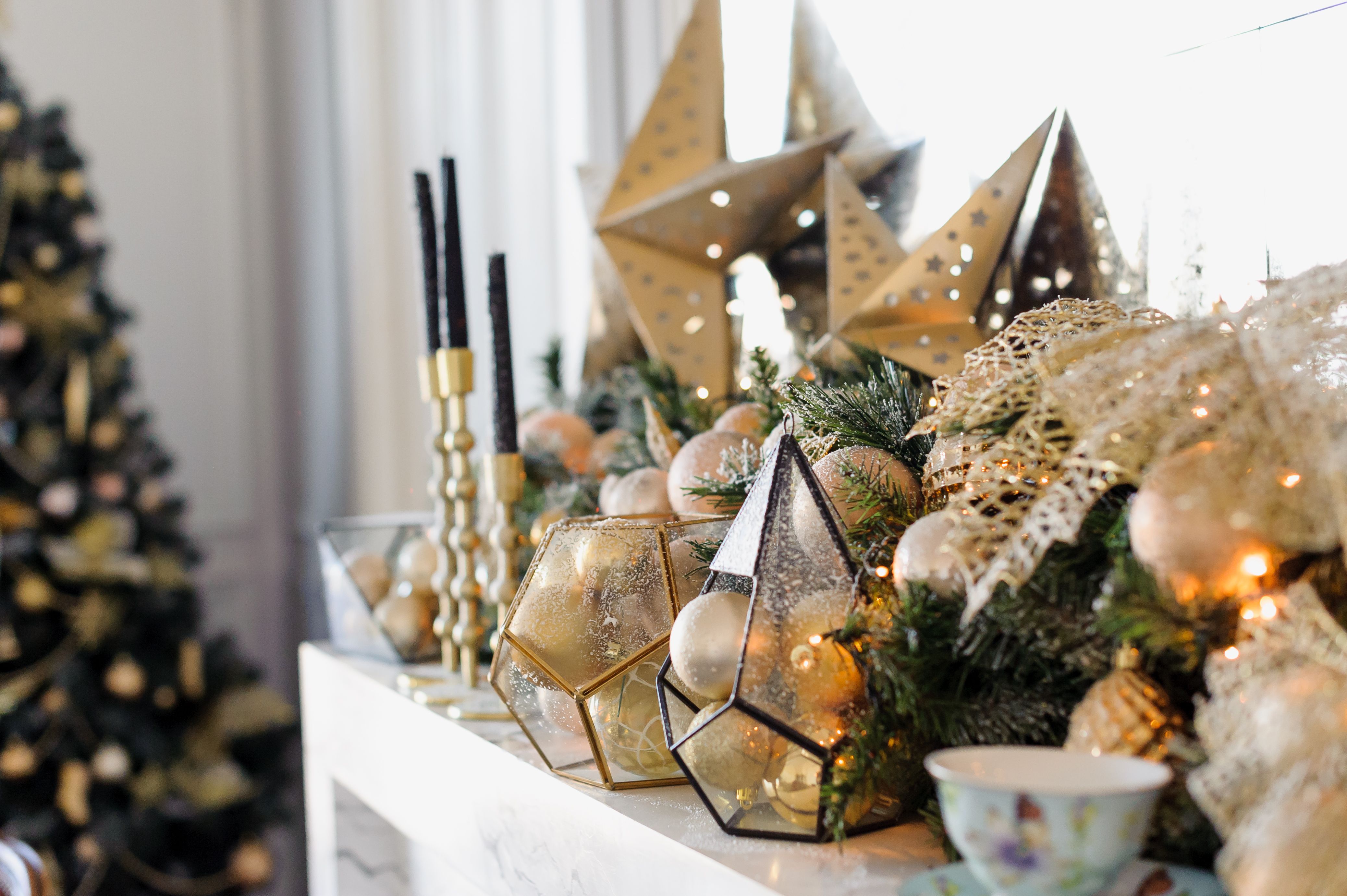 metallic holiday decor