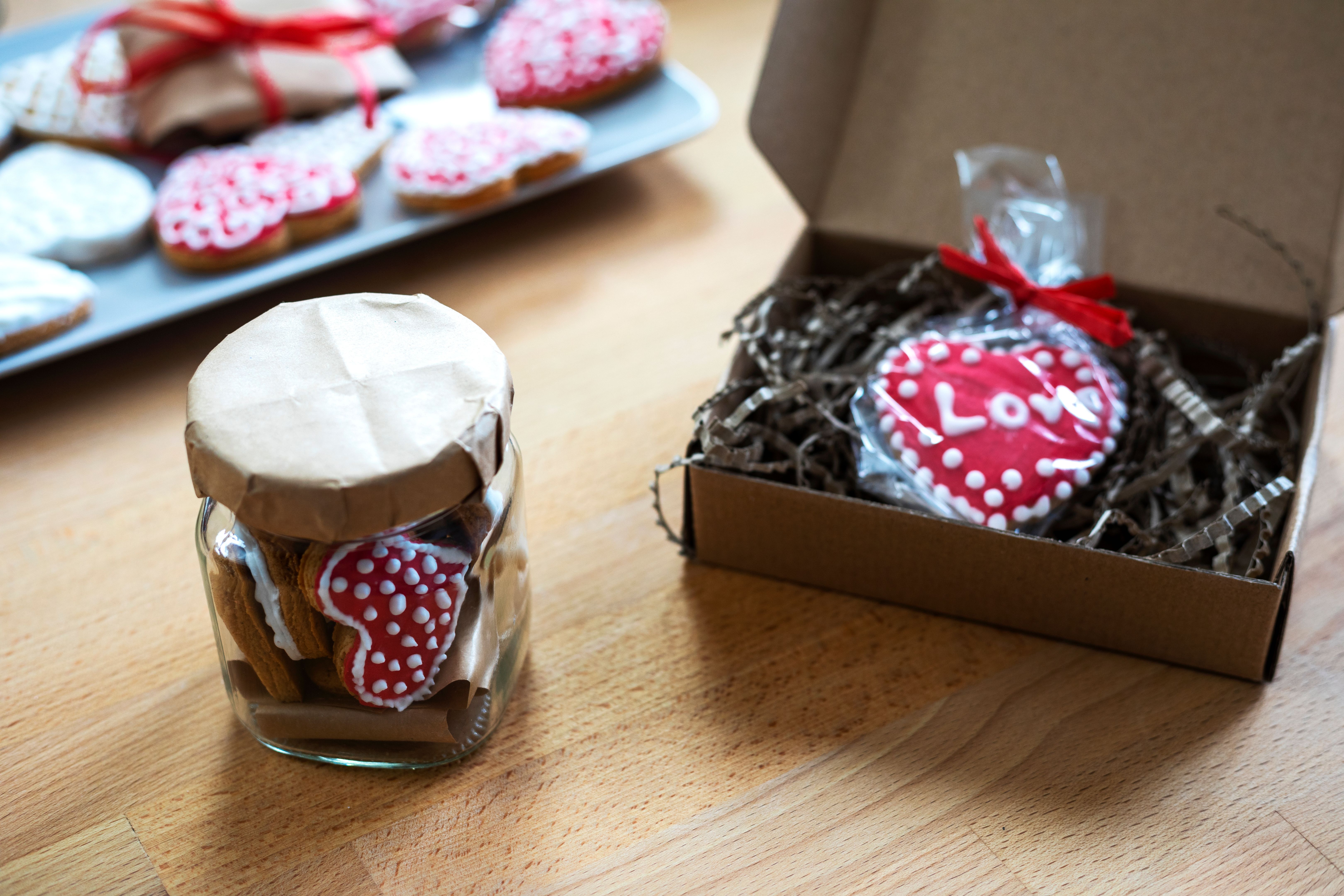Heart shaped ginger cookies  for Valentine's day