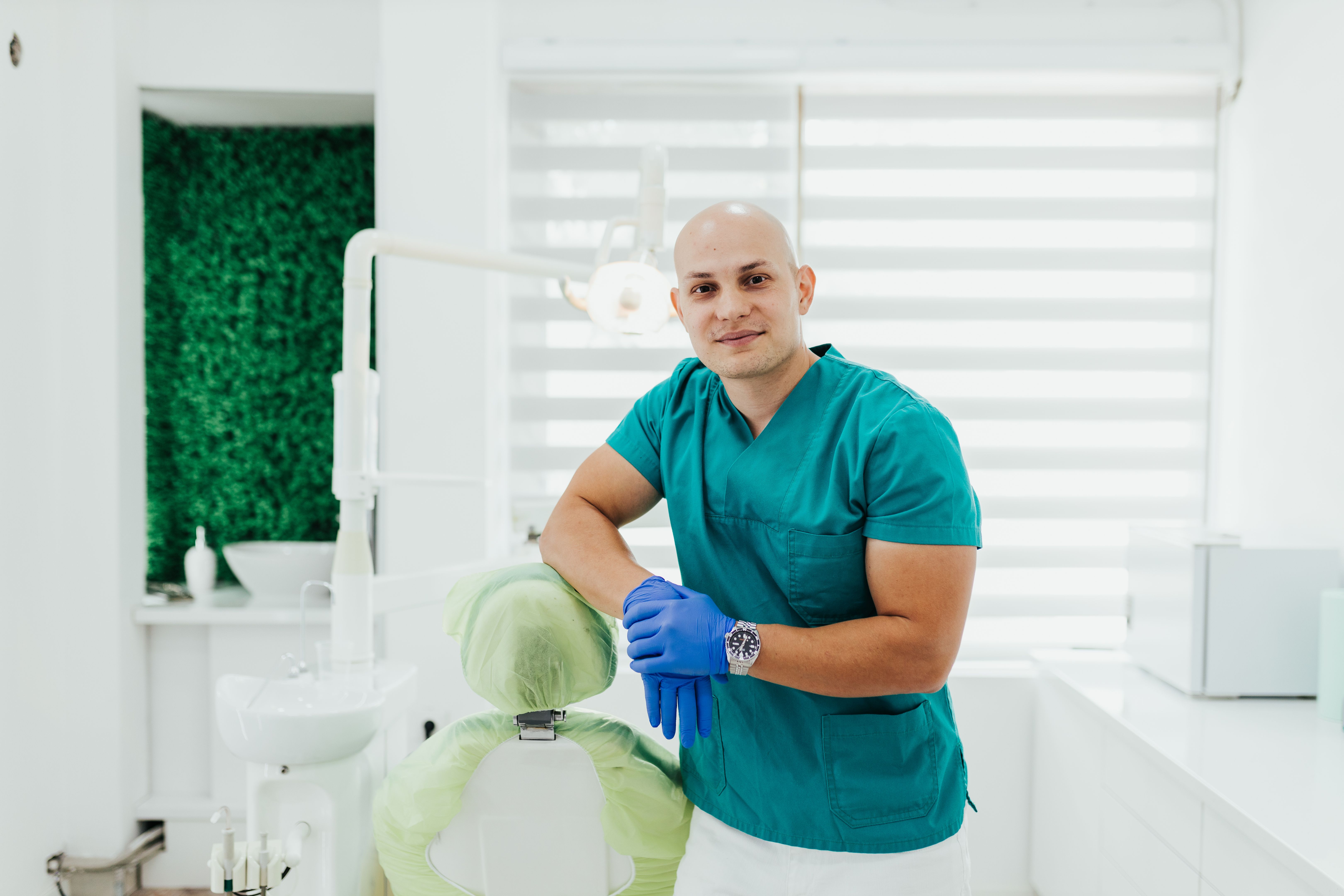Portrait of dentist in his dentist office