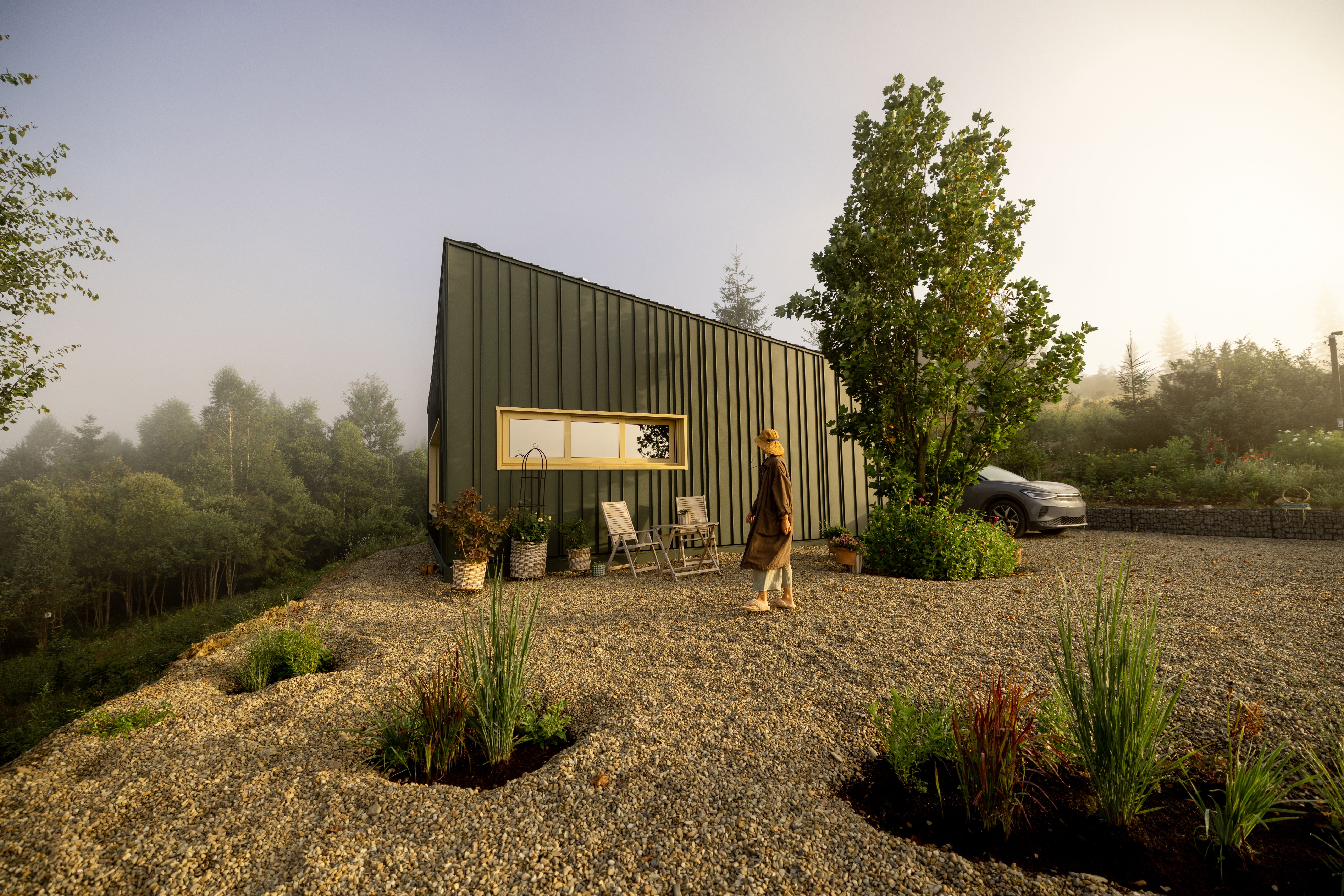 Morning Serenity at a Modern Cabin