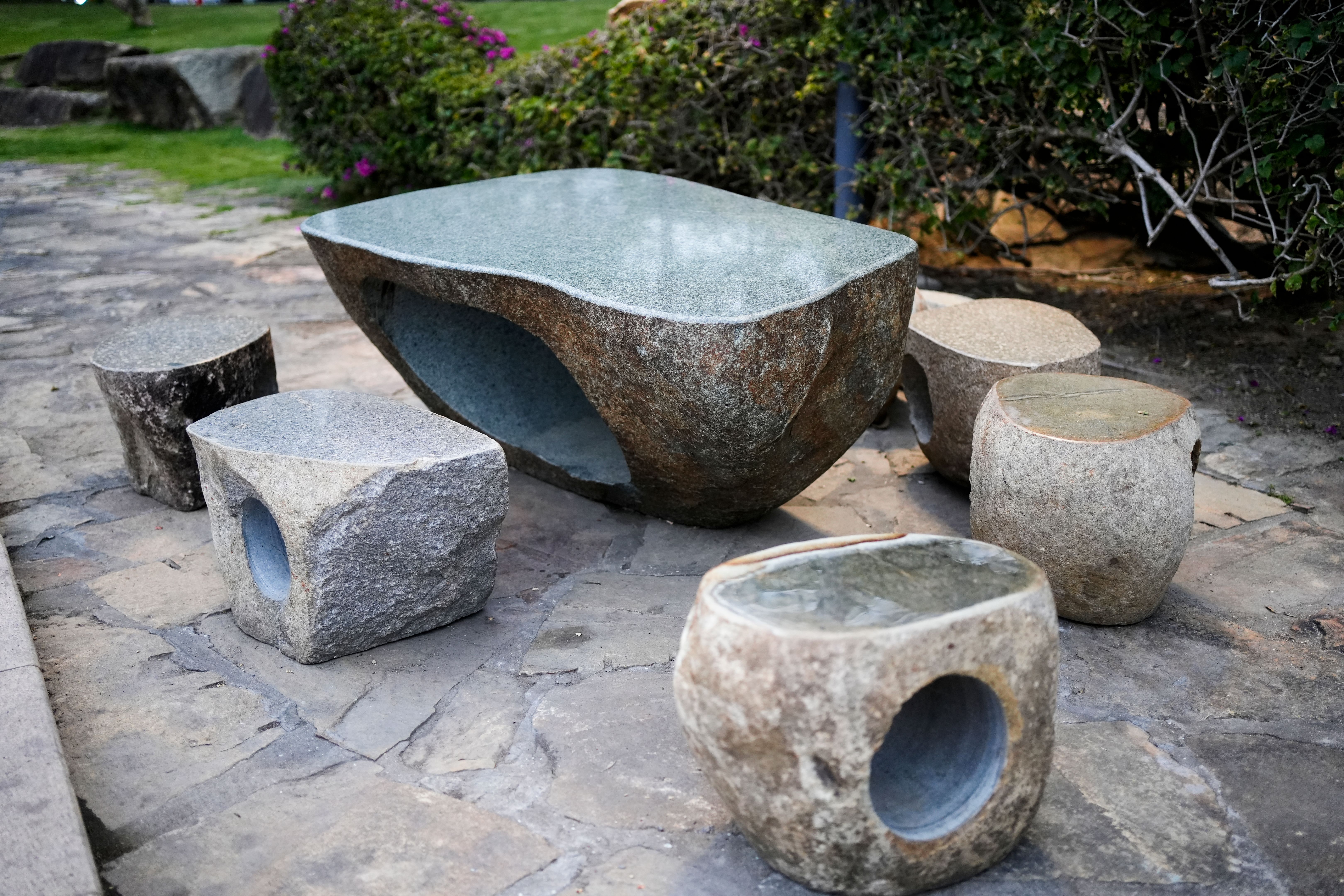 stone garden furniture