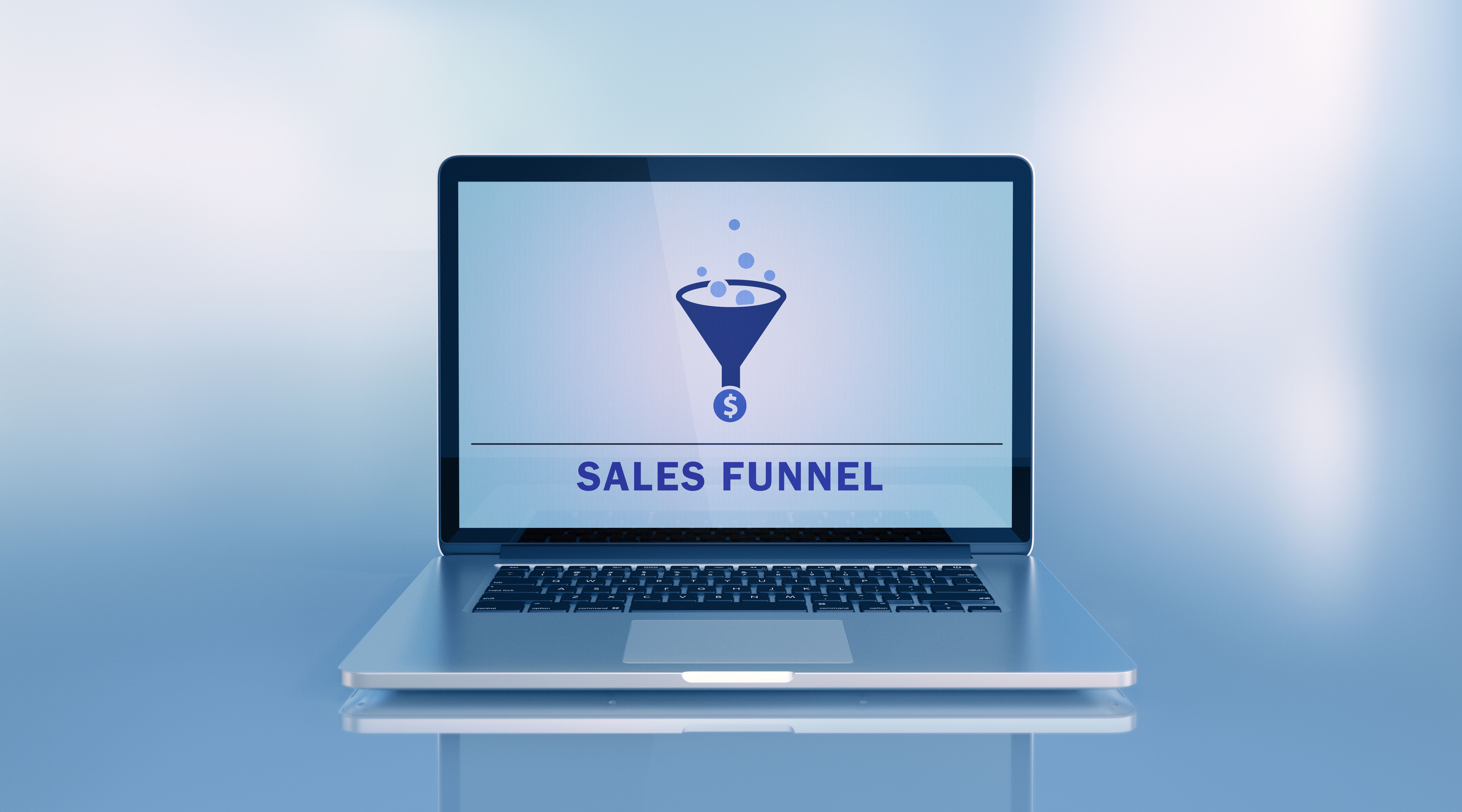 Sales Funnel Diagram On A Computer Screen