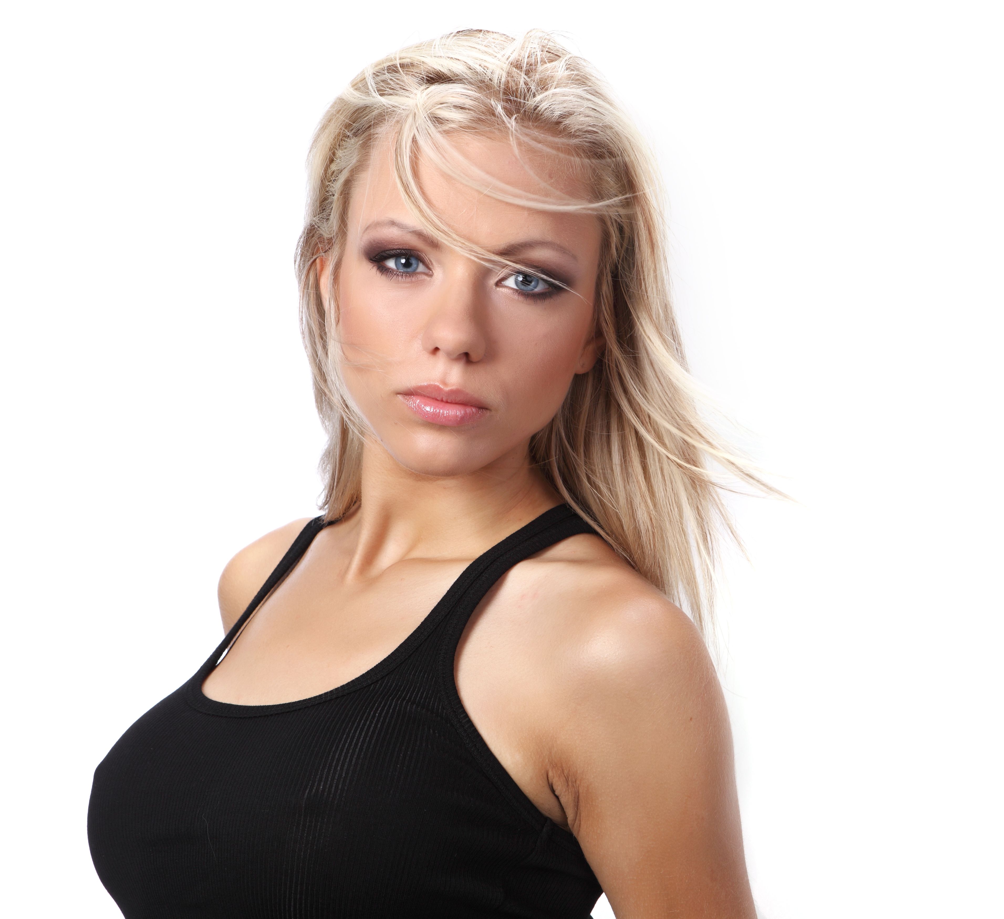 sexy girl holding a billboard add isolated over  white