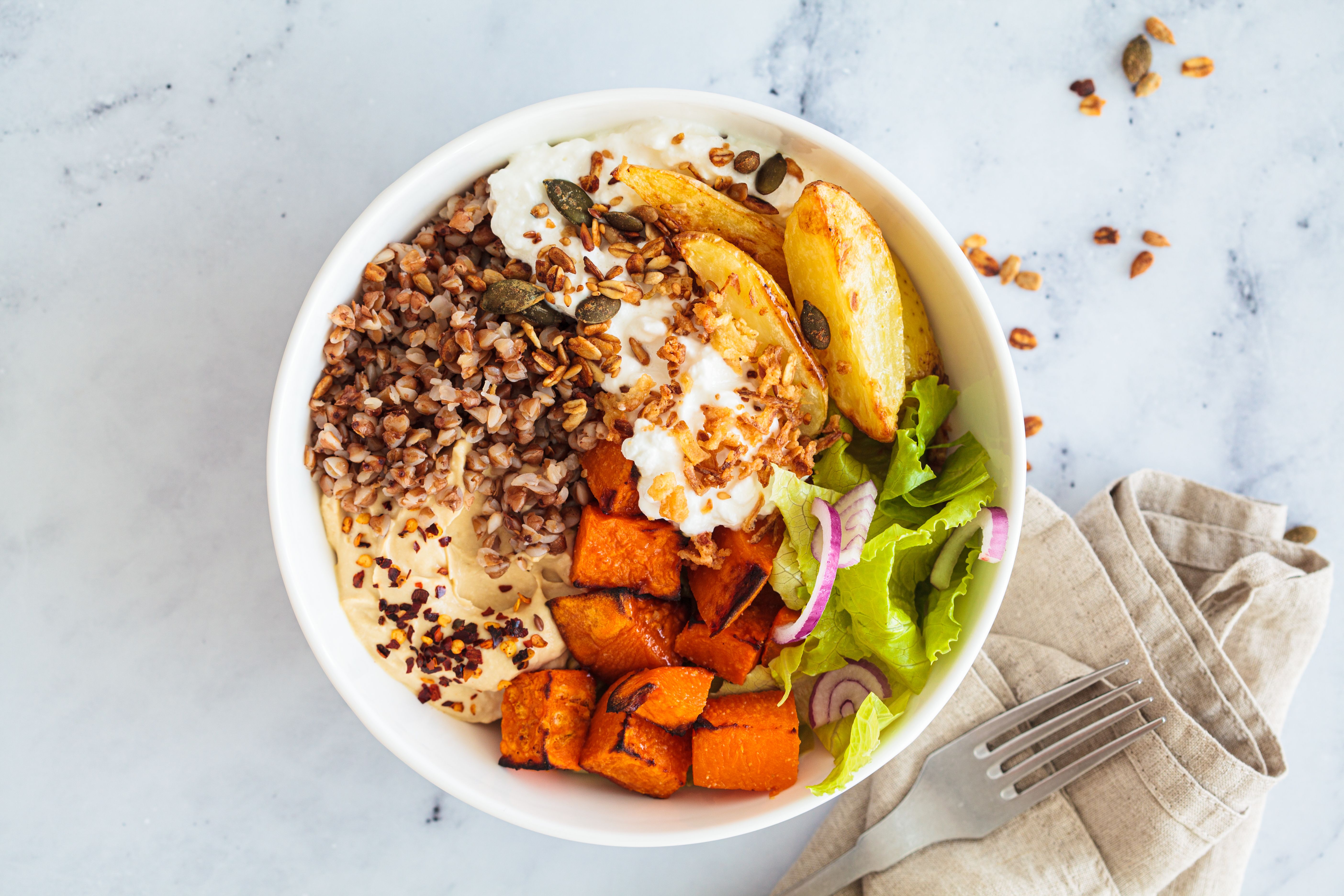 Featured Recipe- Hot Honey Sweet Potato Protein Bowl