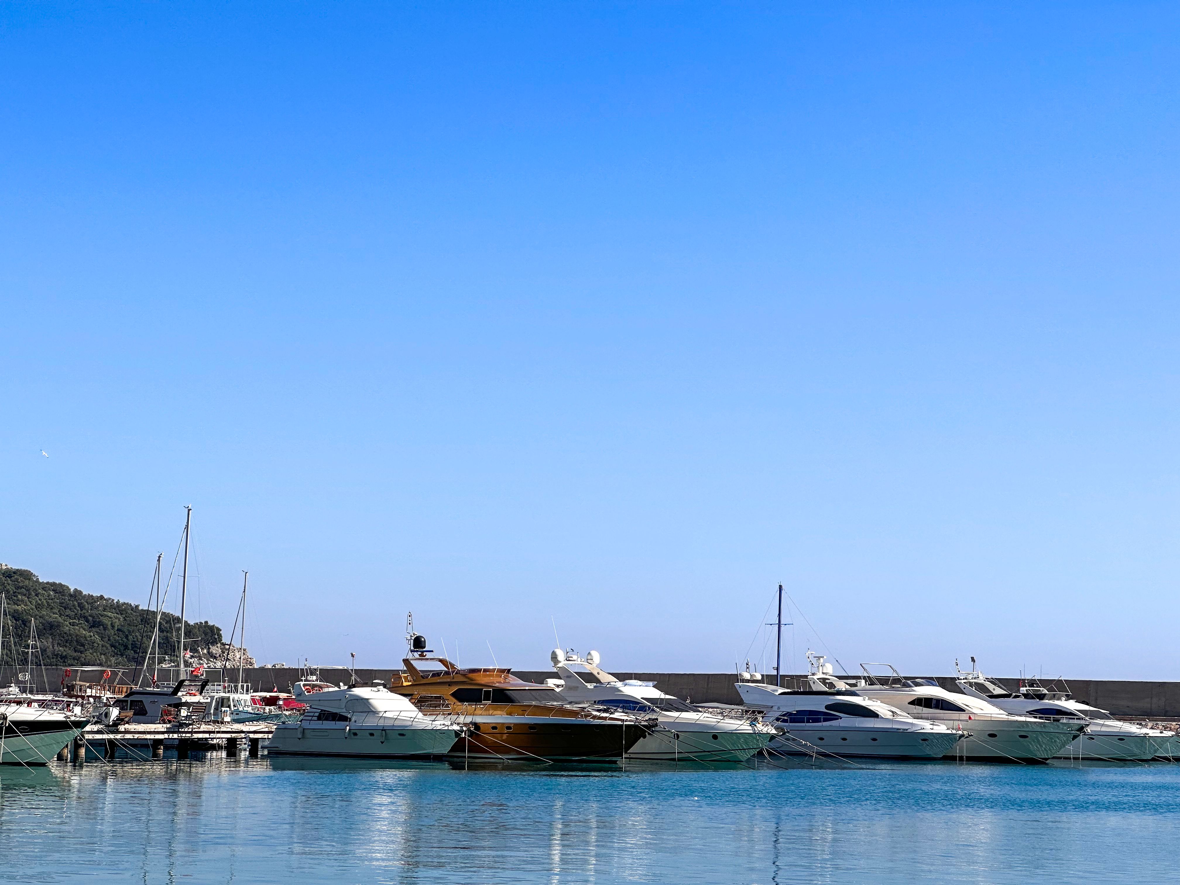 Yachts and Motorboats in Marina Antalya