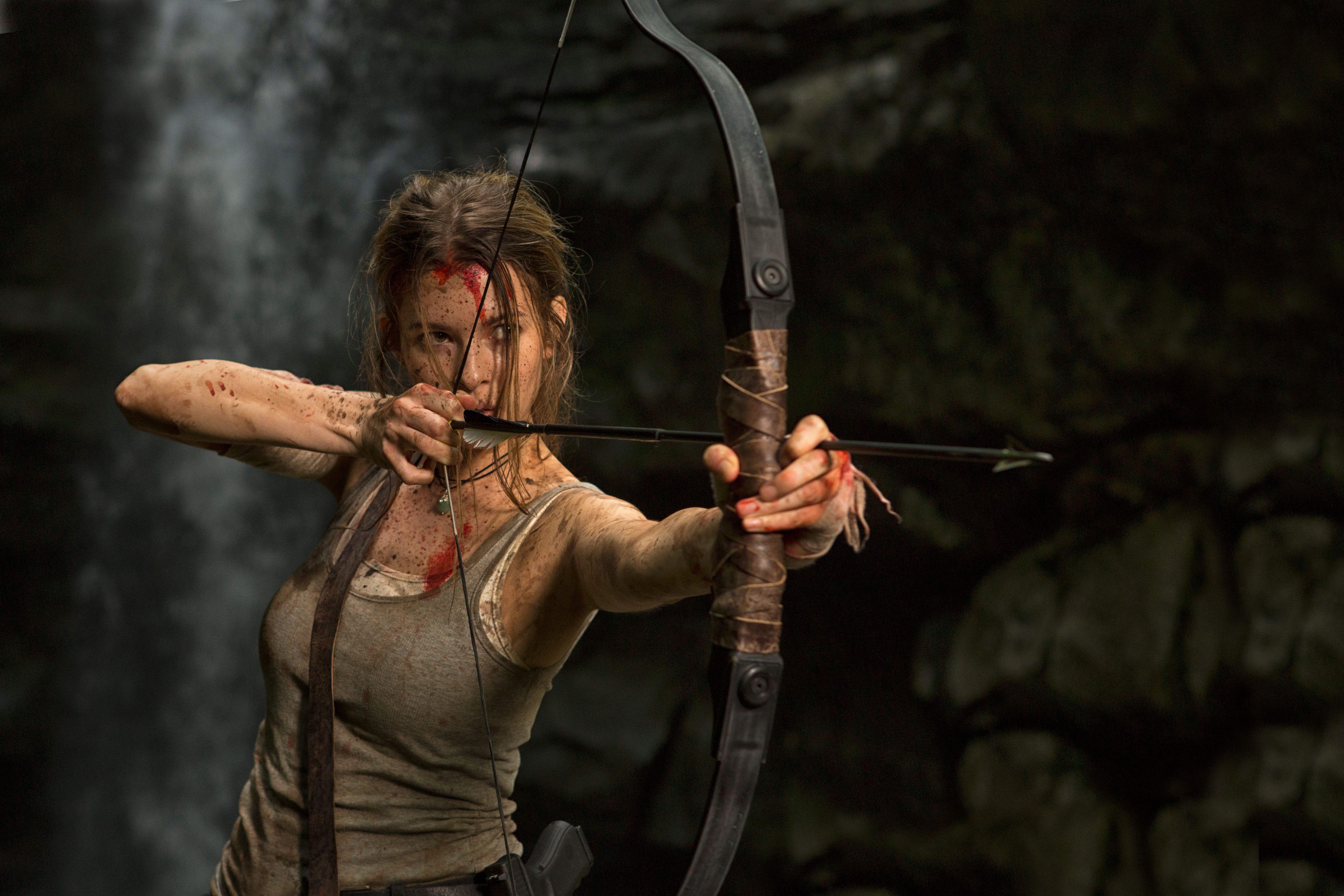 Female Heroine in the Jungle Hunting with Bow and Arrow