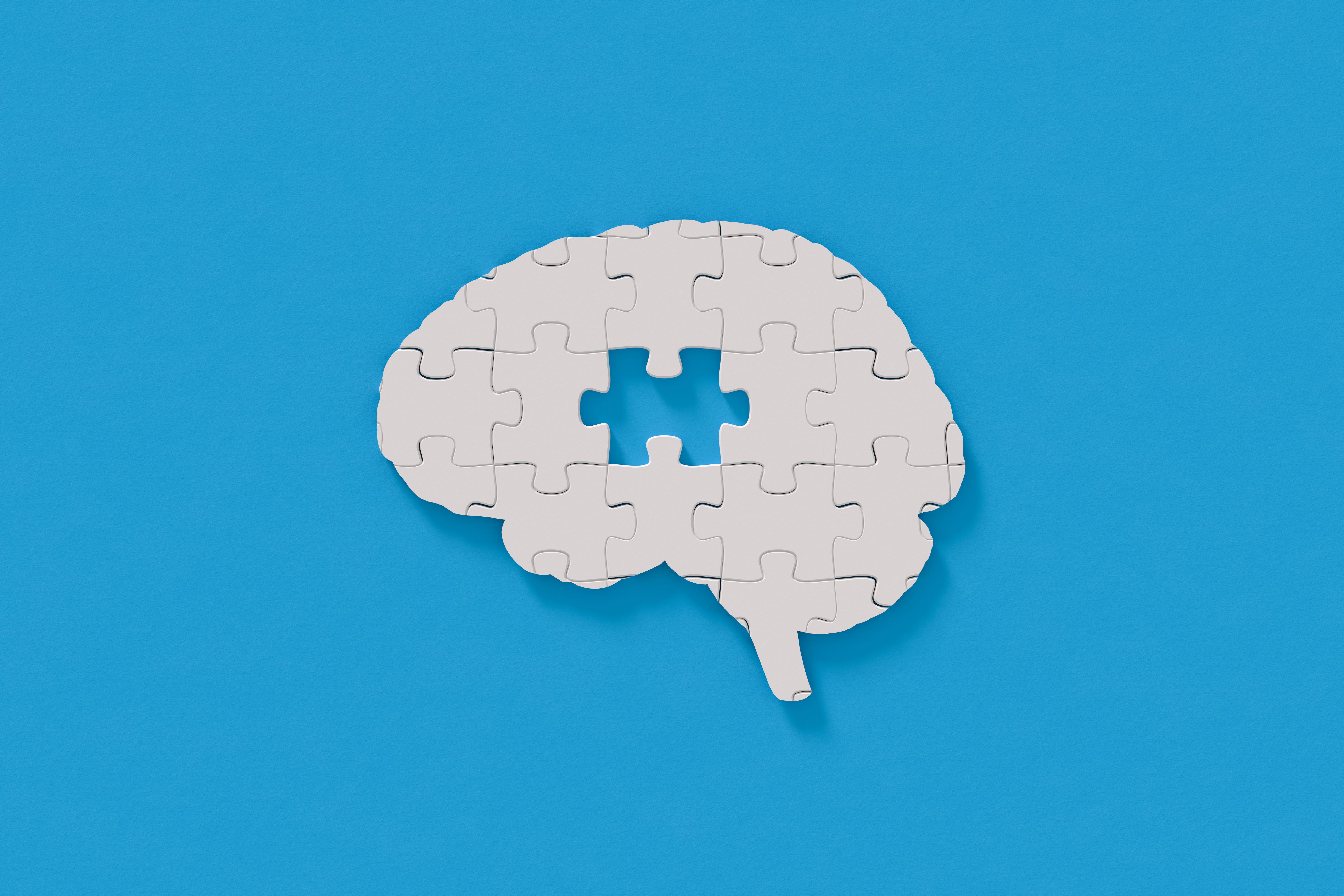 Mental health puzzle in brain shape