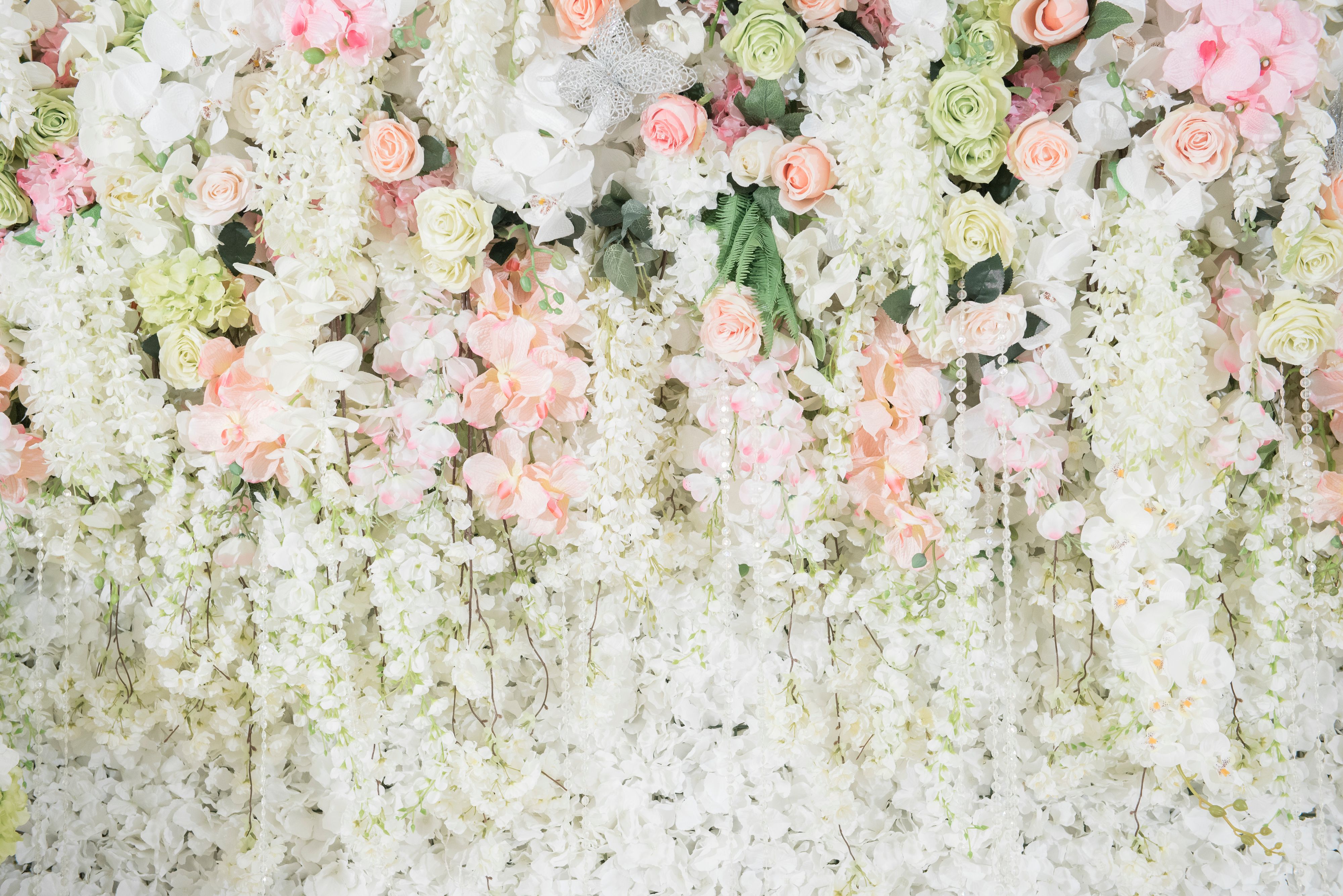 wedding backdrop with flower and wedding decoration