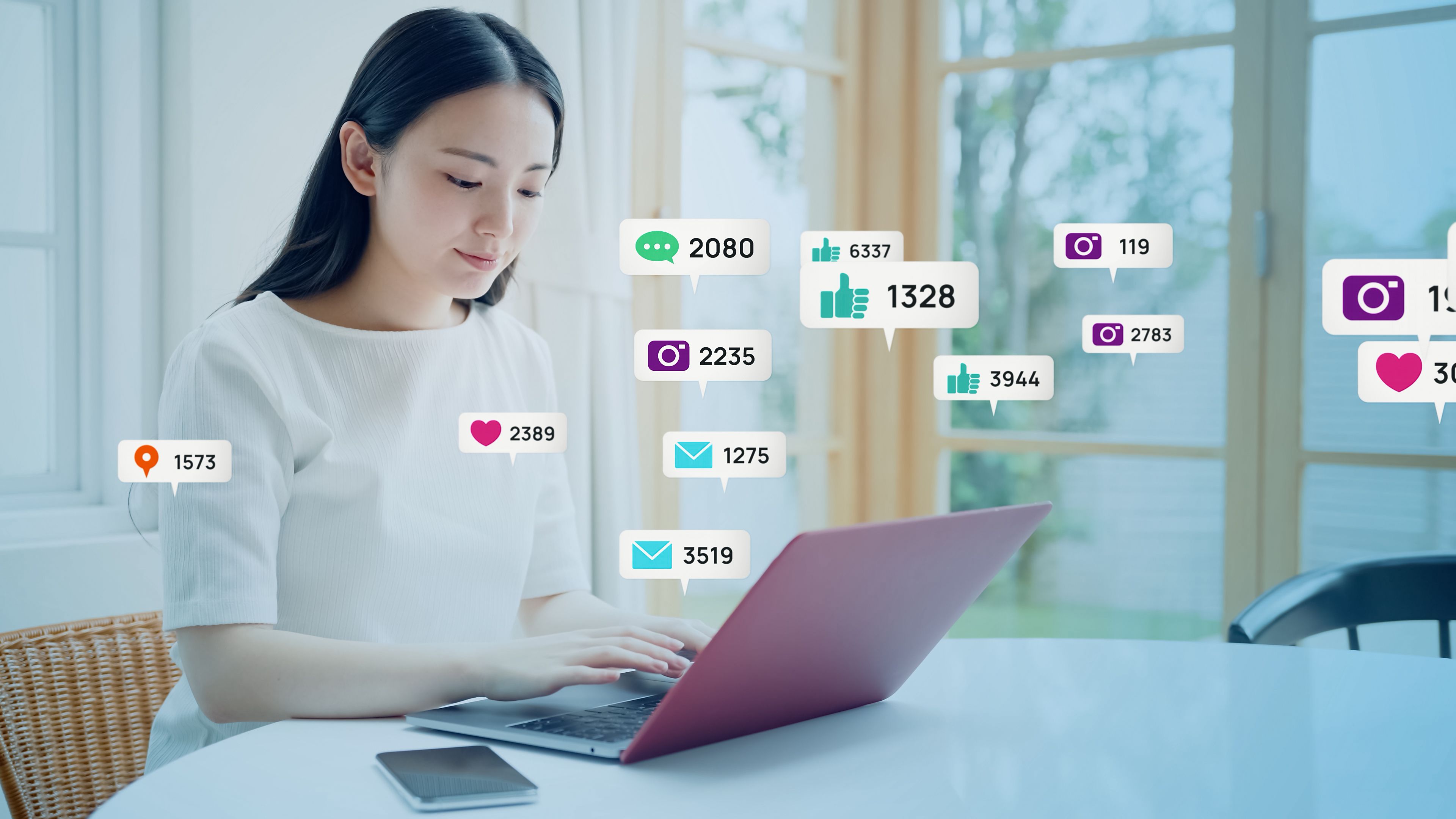 Social networking service concept. App notification.