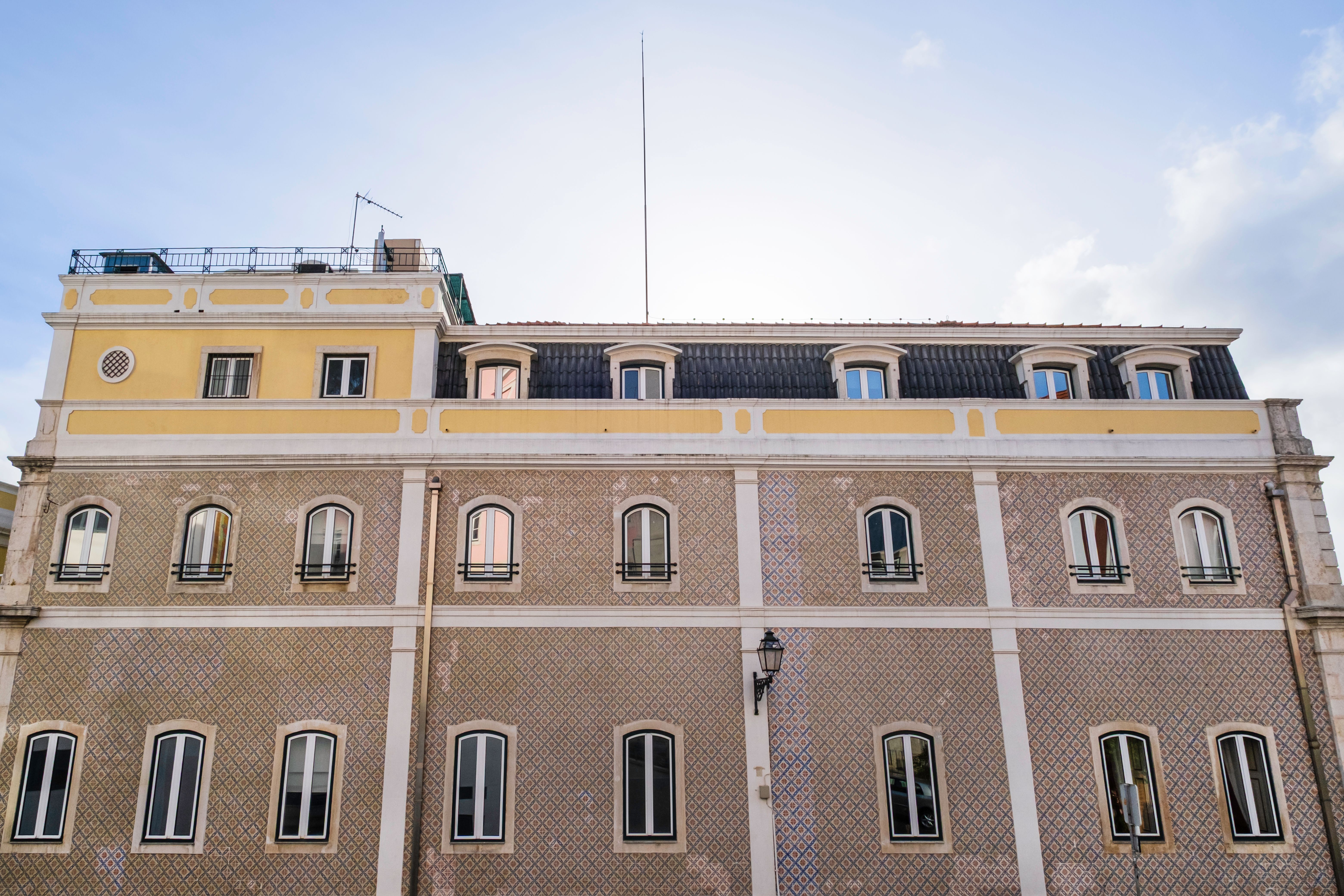 Building facade in the Lisbon old town (Portugal)