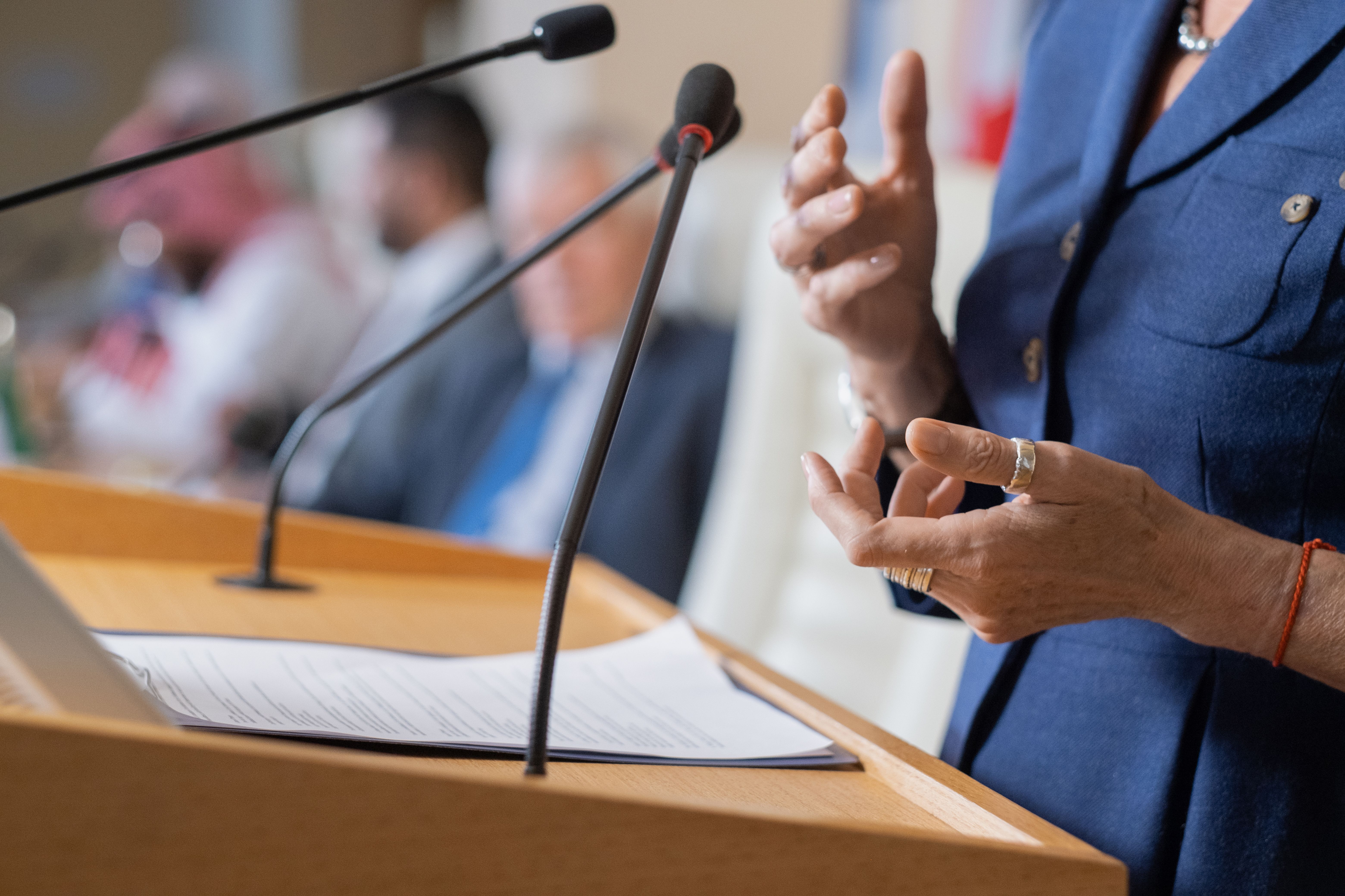 politician speaking