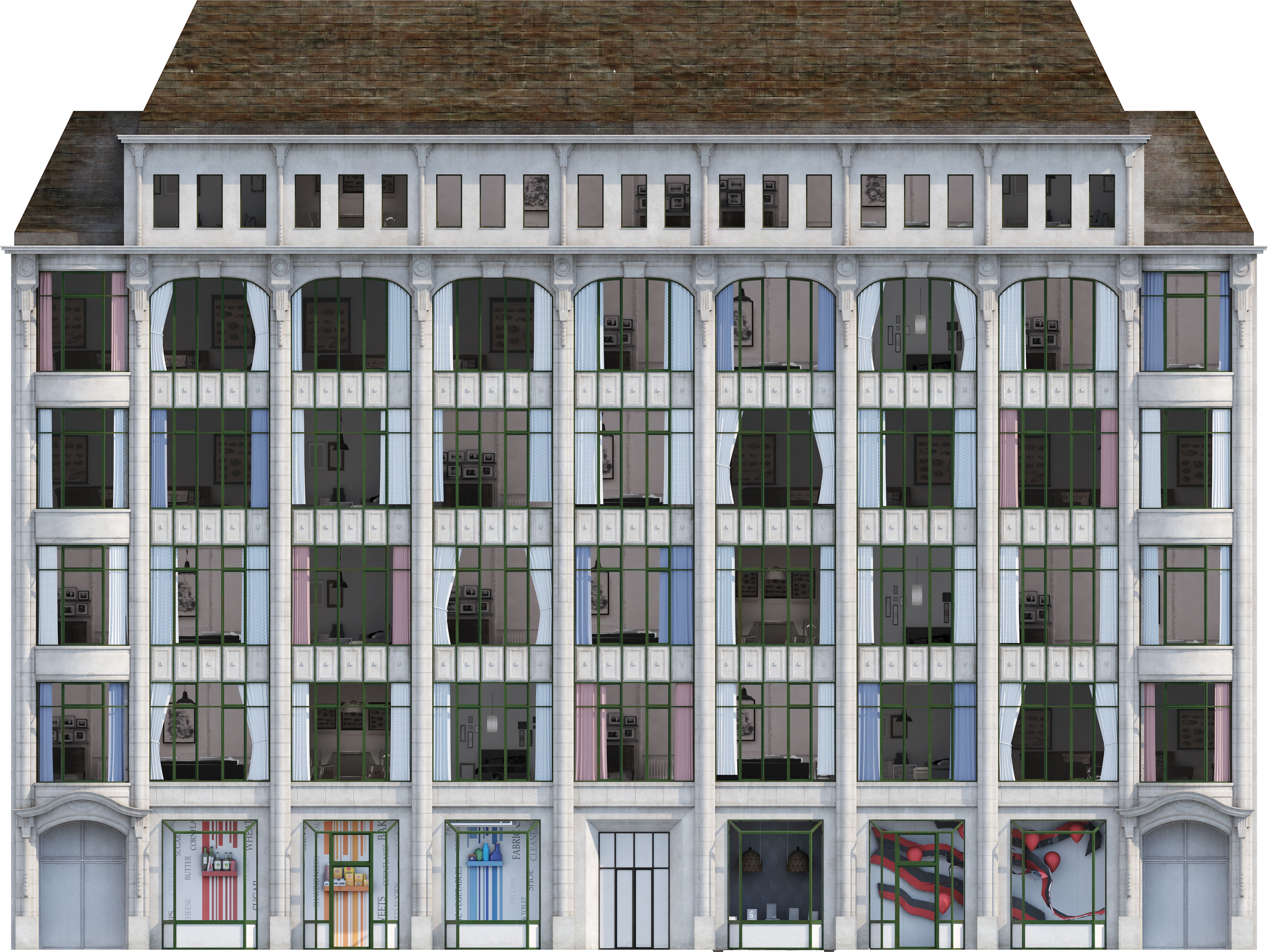 Facade view of moden building Facade view of moden building