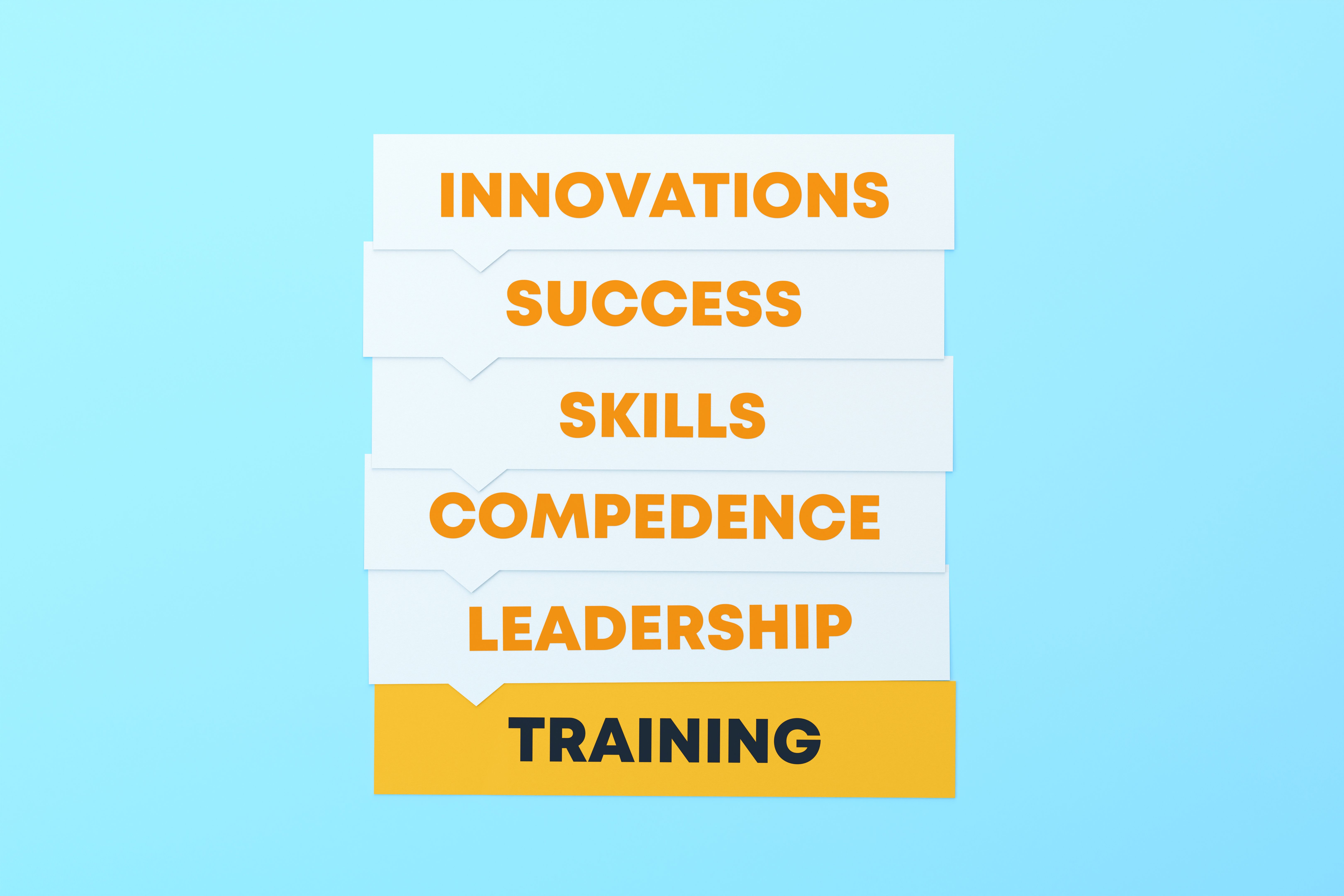 Training Related Words Written Speech Bubbles