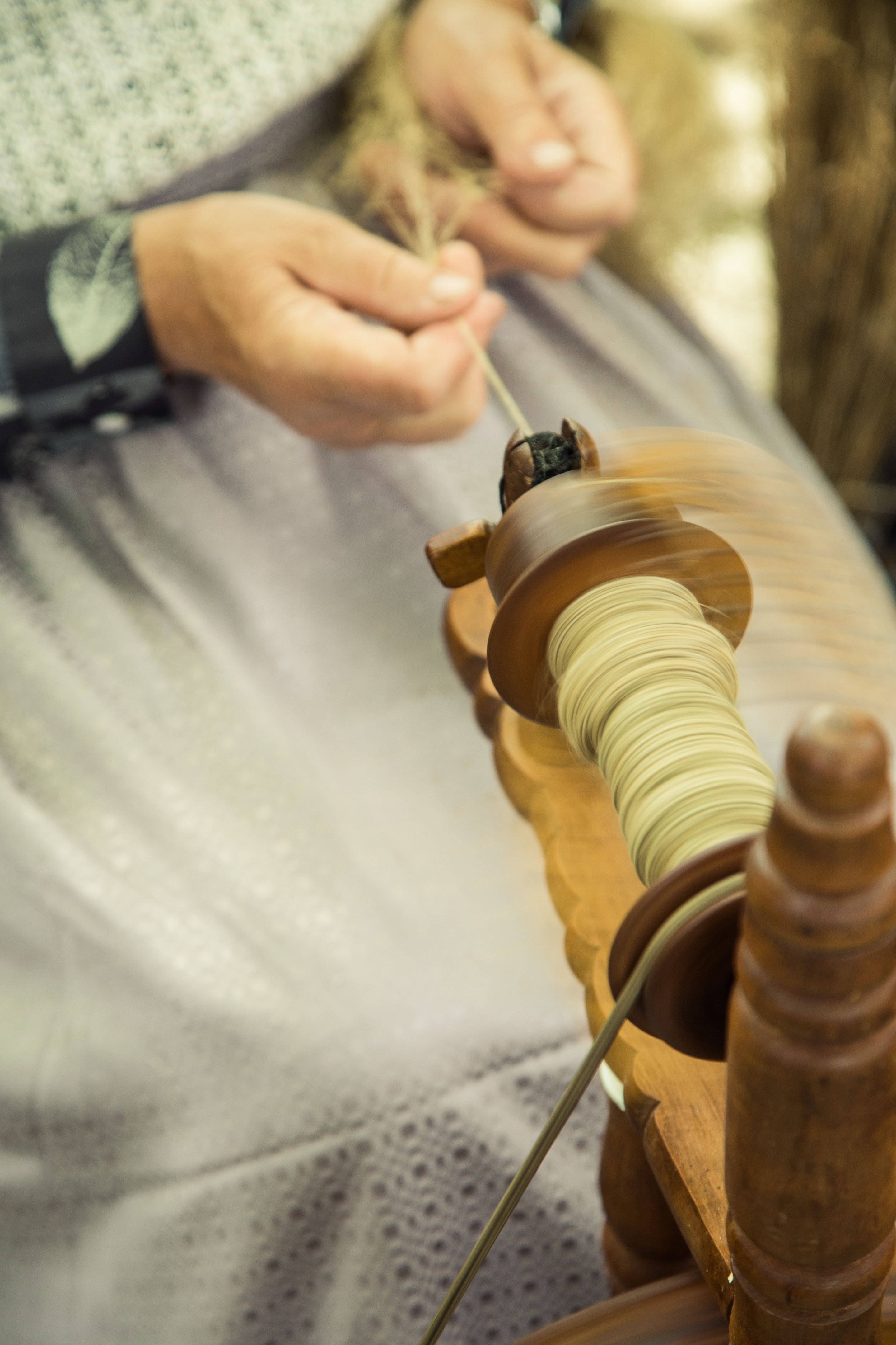 spinning wheel closeup
