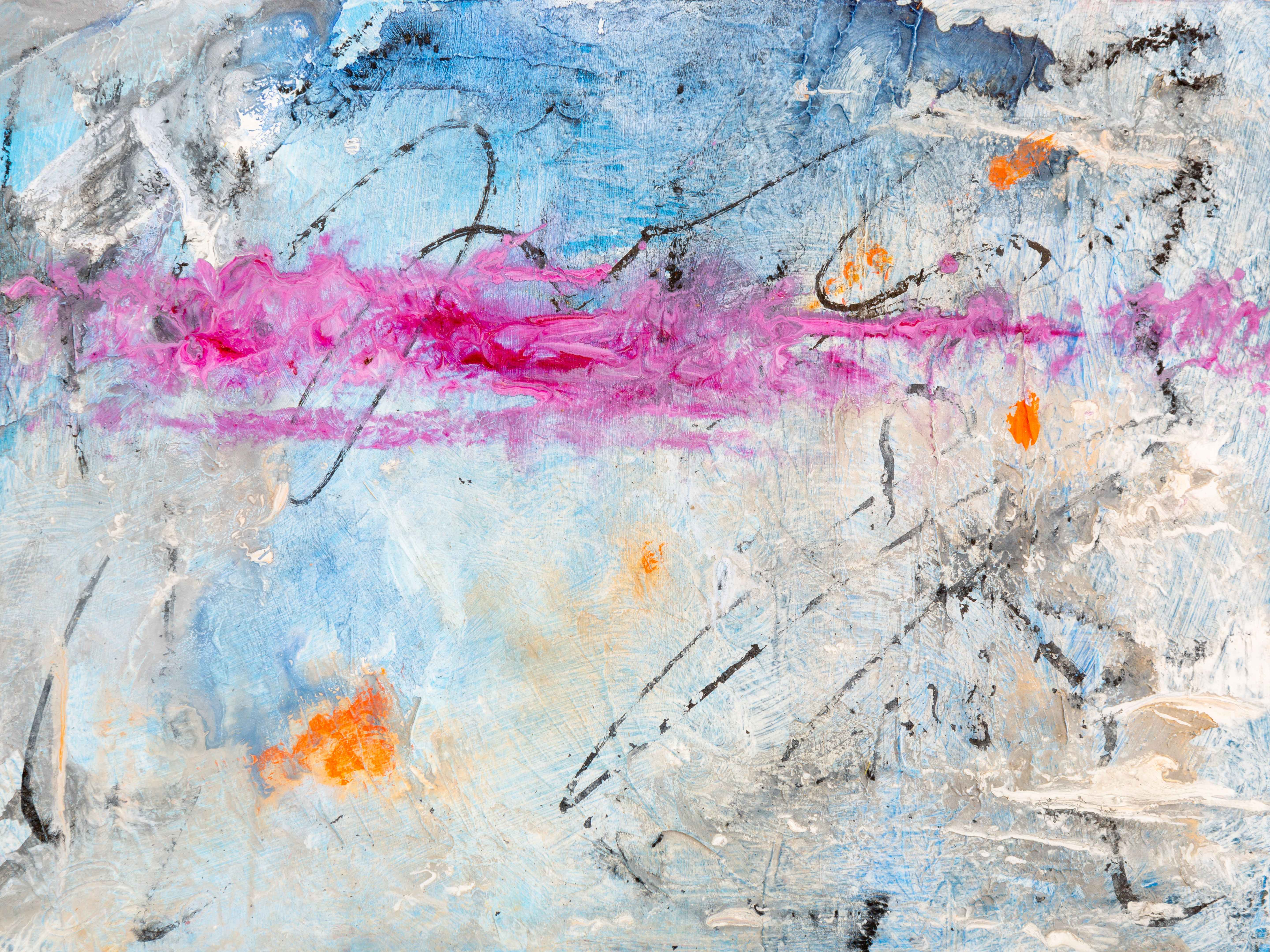 Vivid Tension: Abstract Multimedia Fusion with Bold Colors