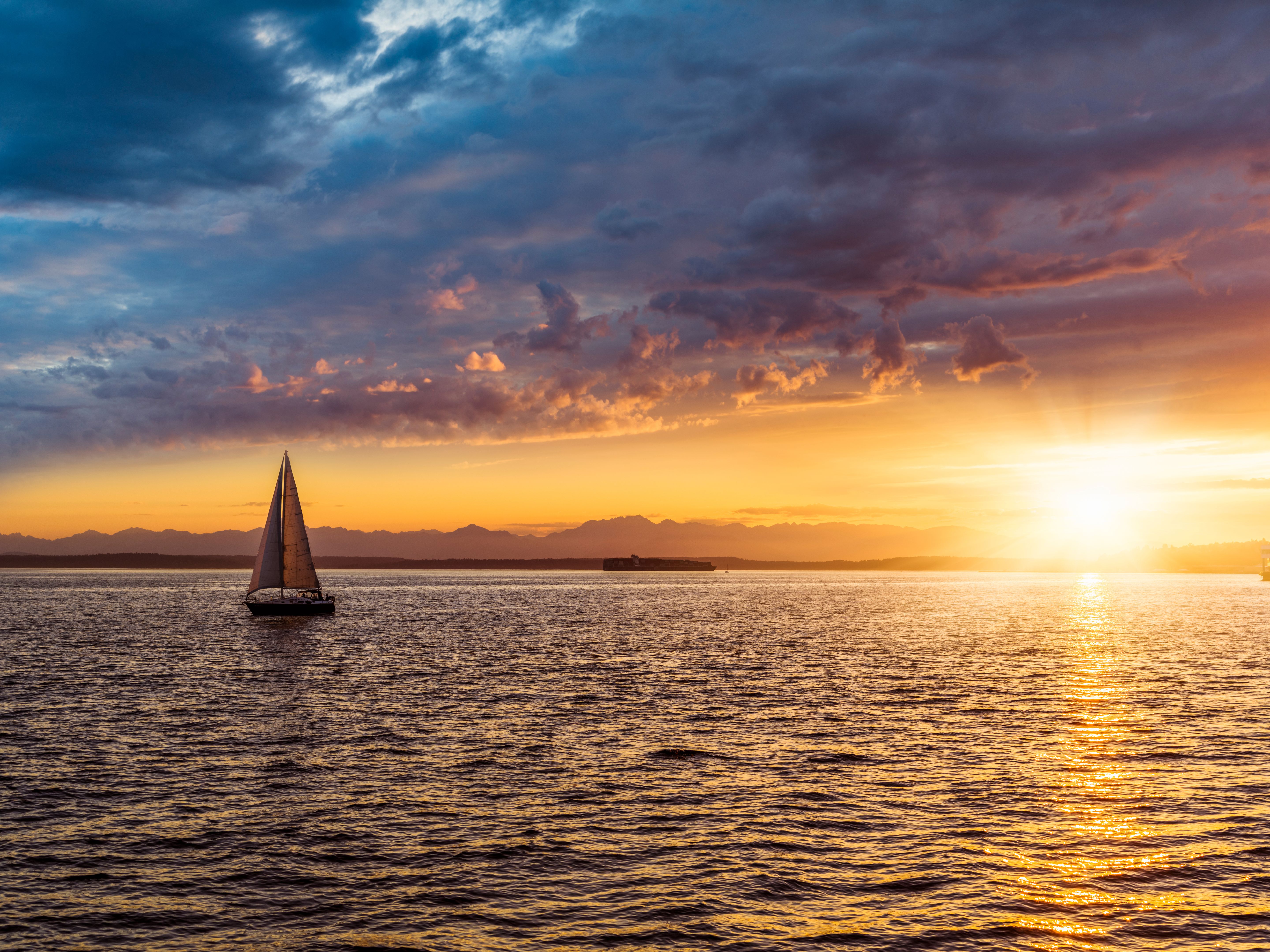 sailboat sunset