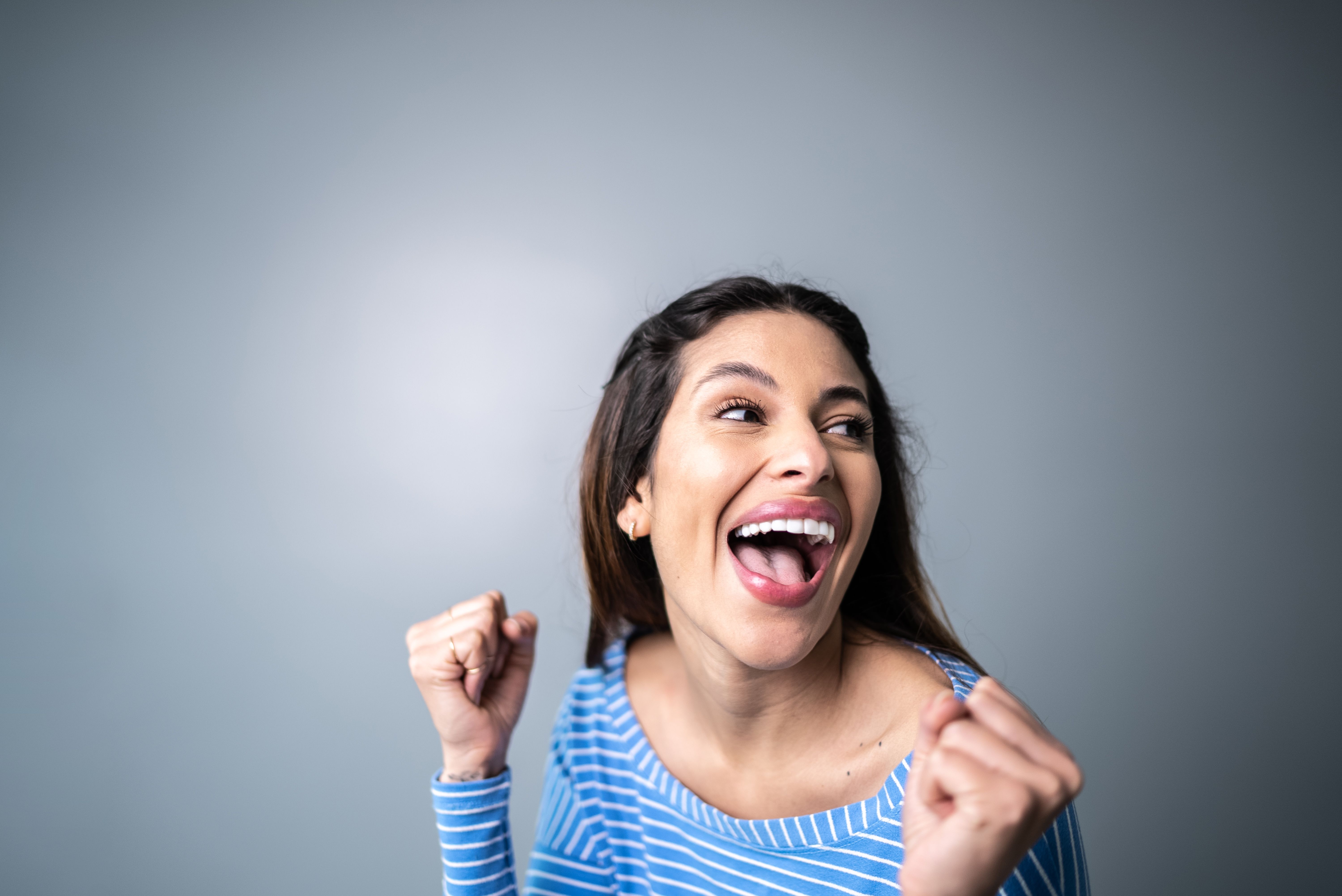 woman celebrating success