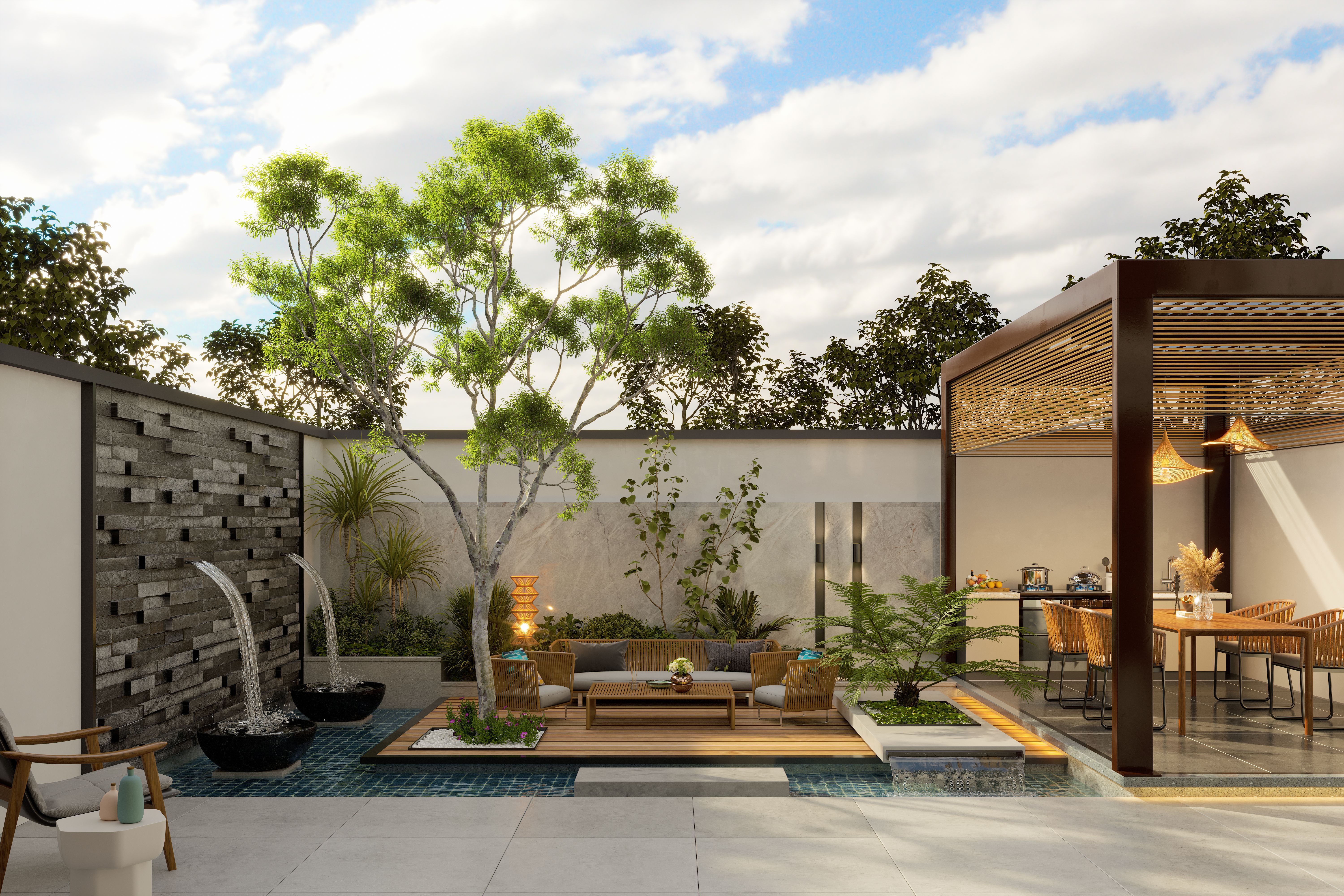 backyard water feature