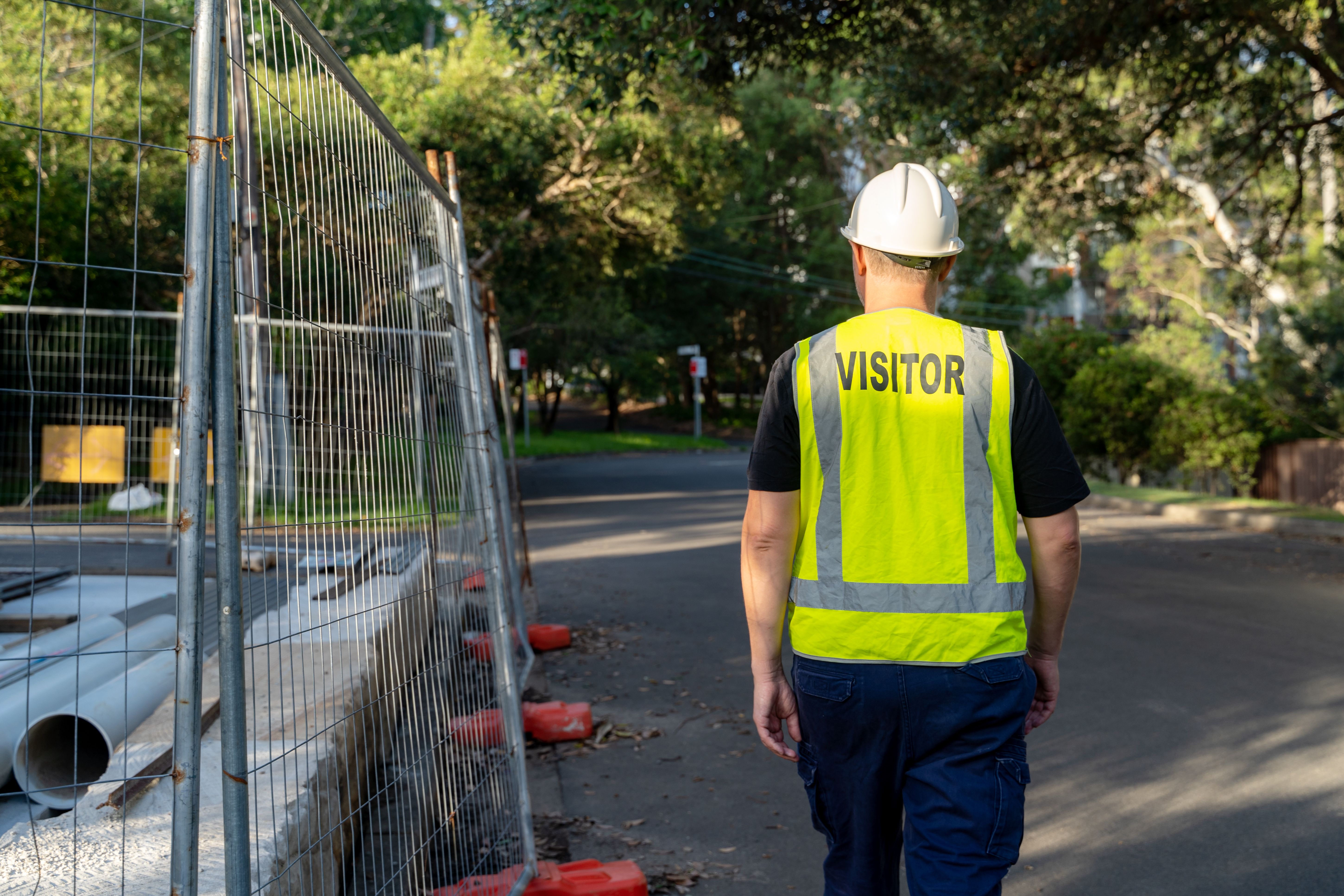 Quality inspector at the playground construction Quality inspector at the playground construction