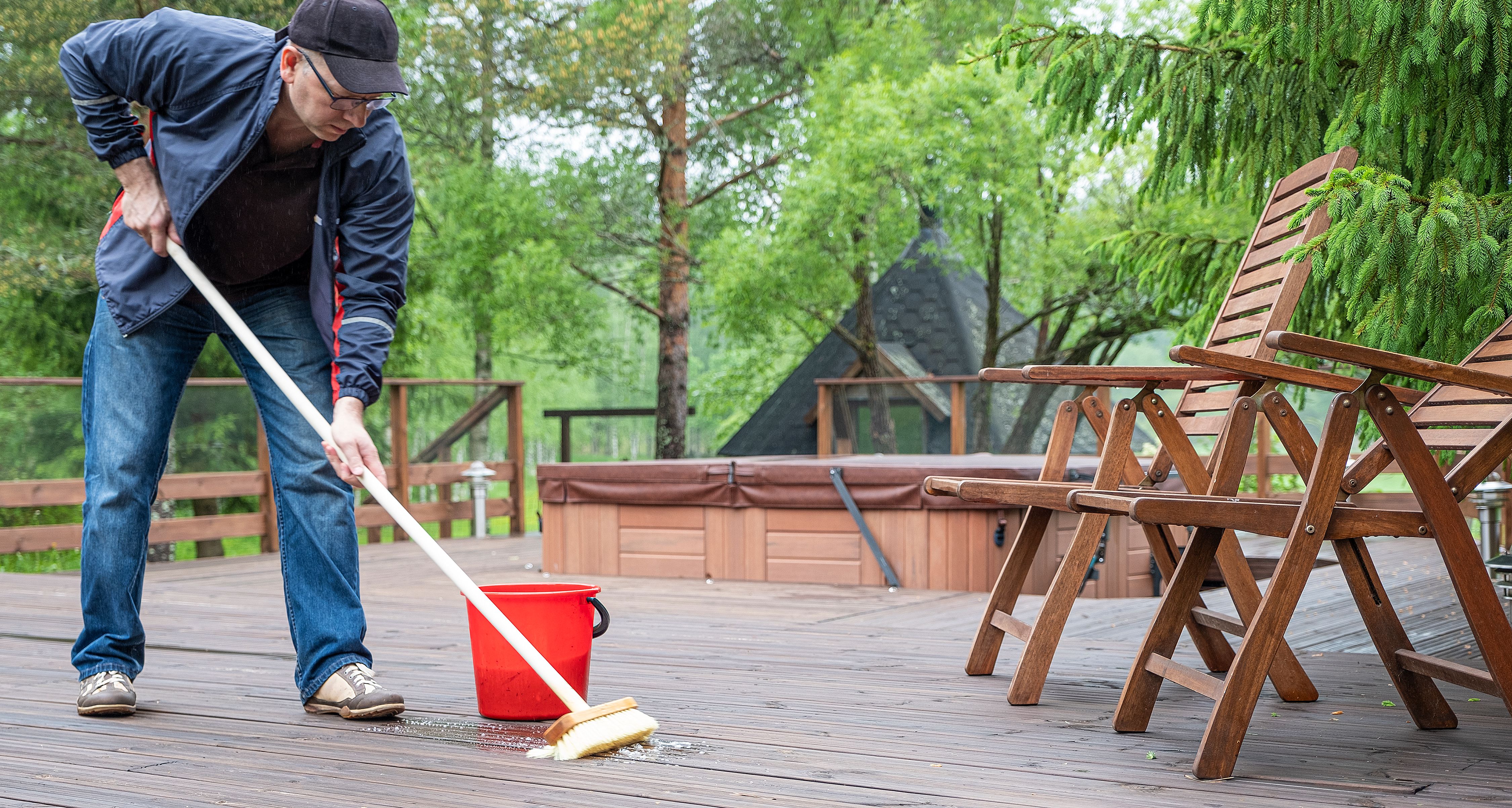 clean deck patio