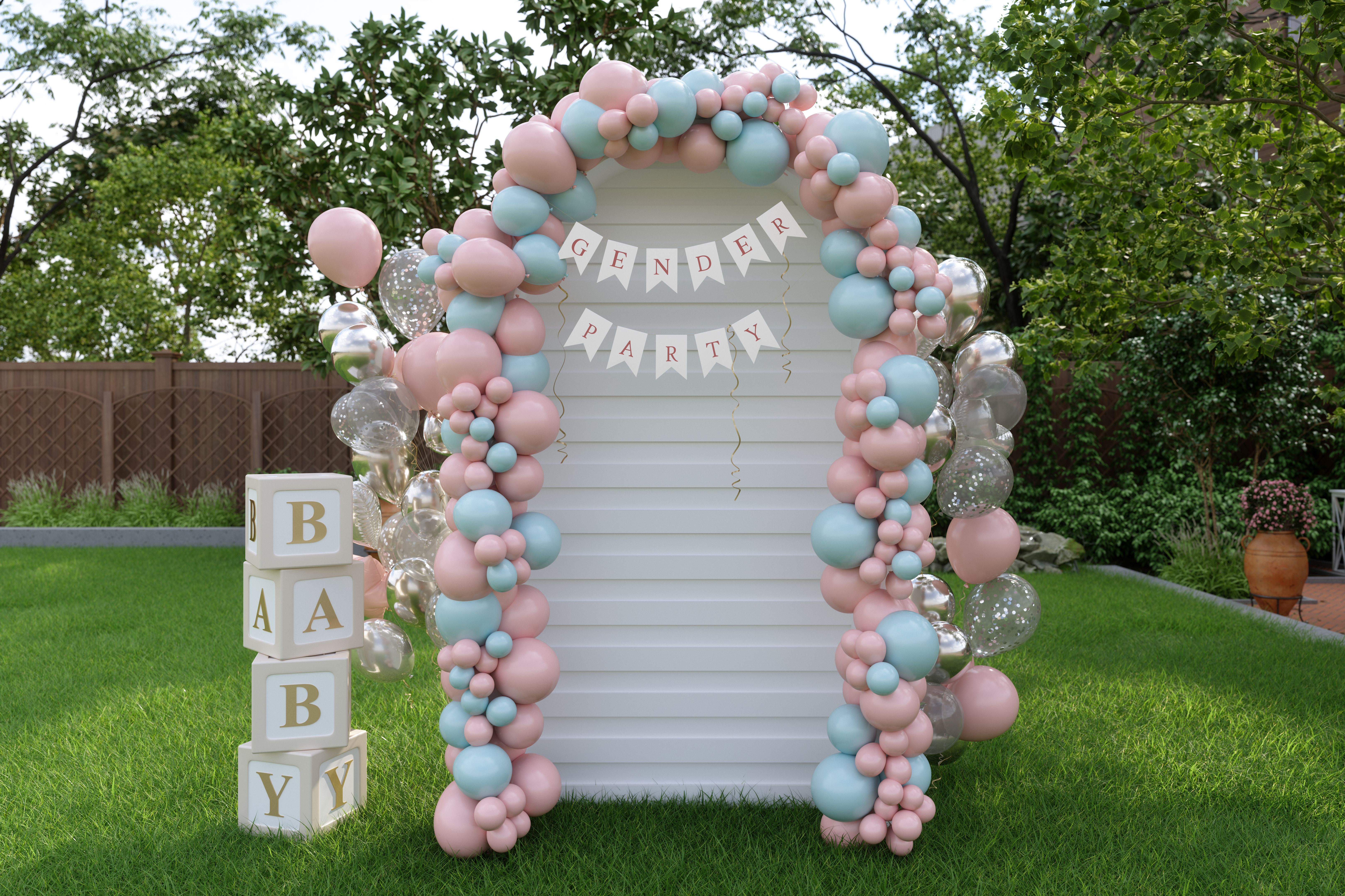 outdoor balloon arch