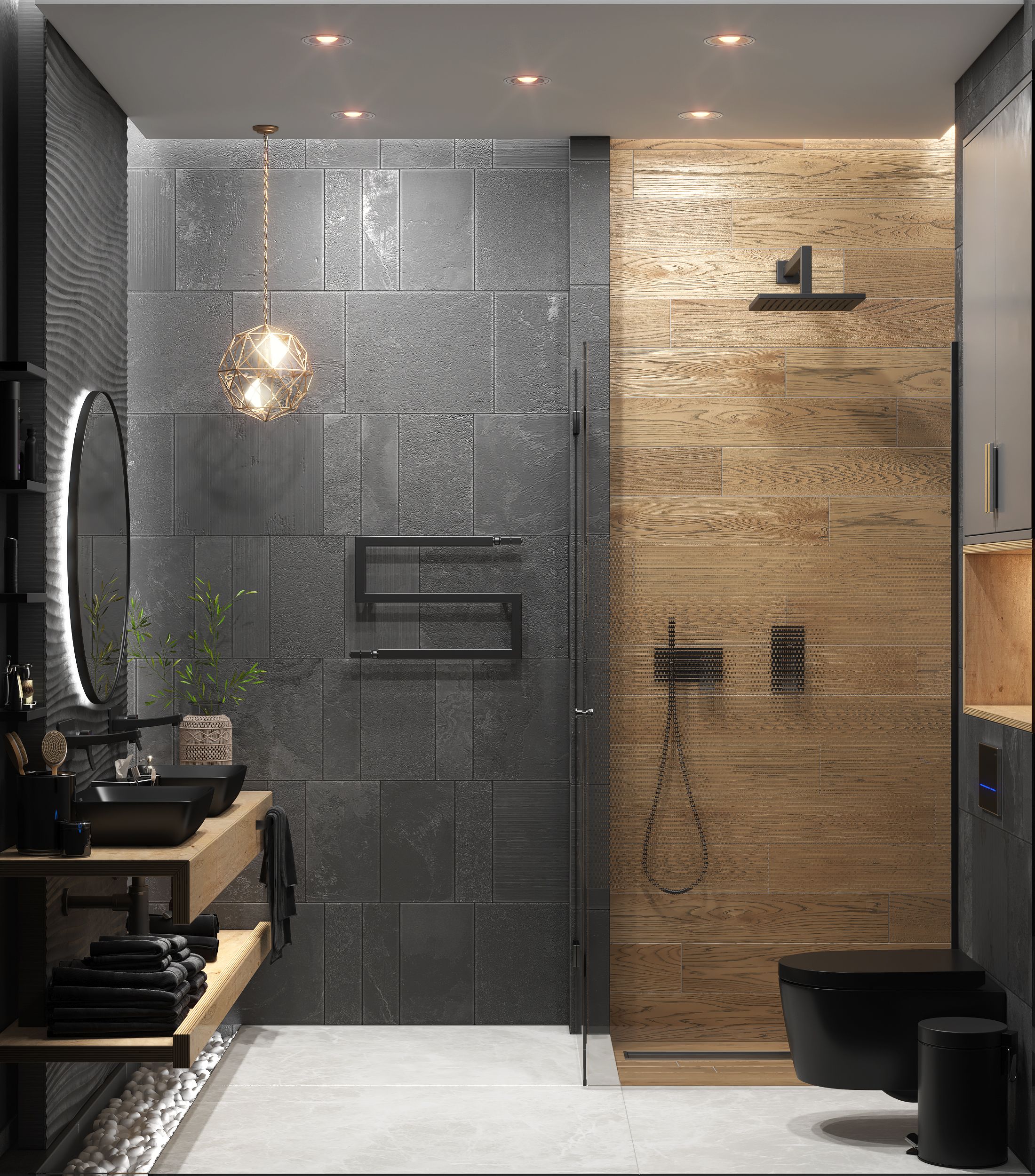Master bathroom design ideas, 3D render