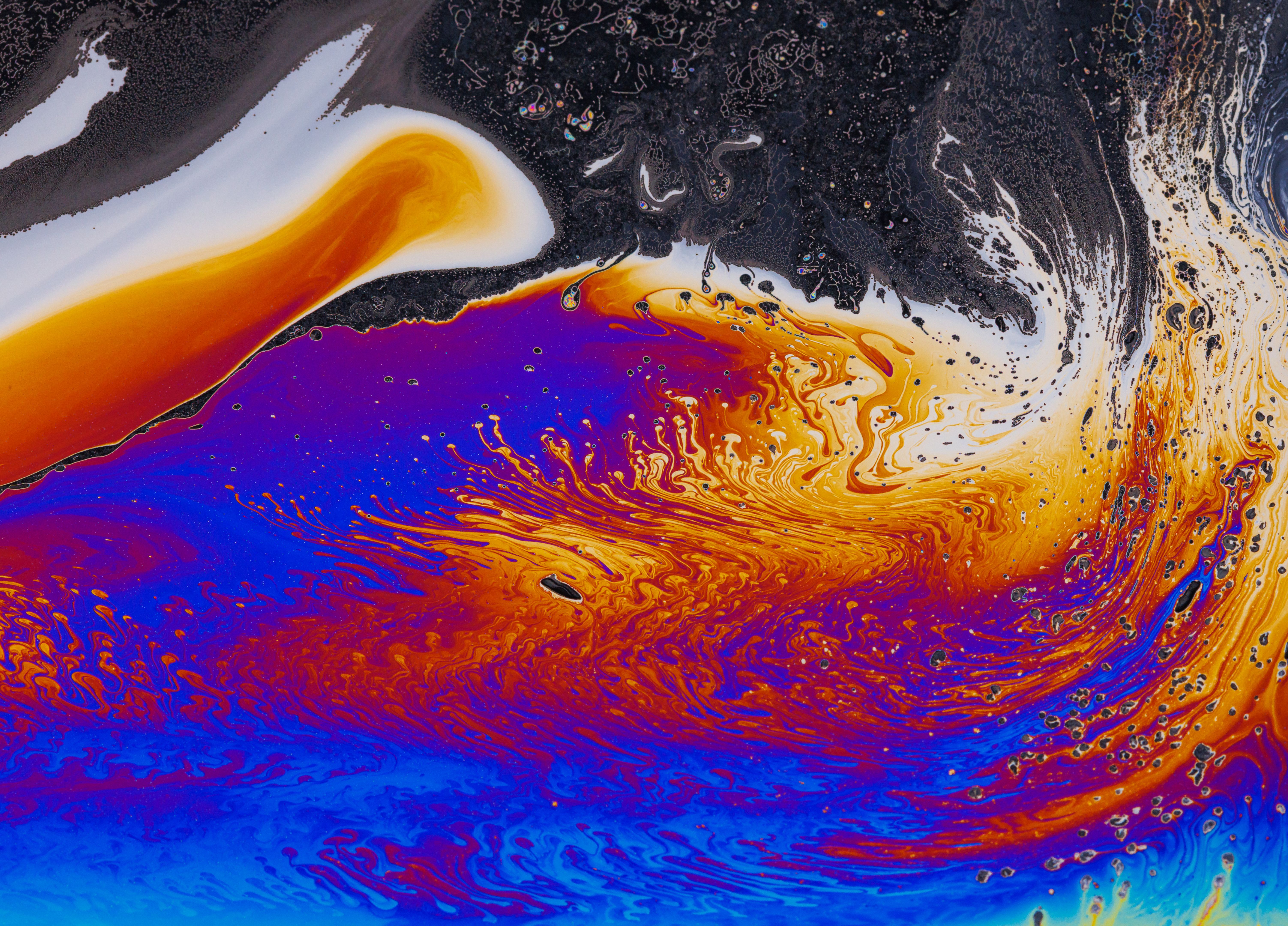 Fluid soap bubble psychedelic colorful abstract art