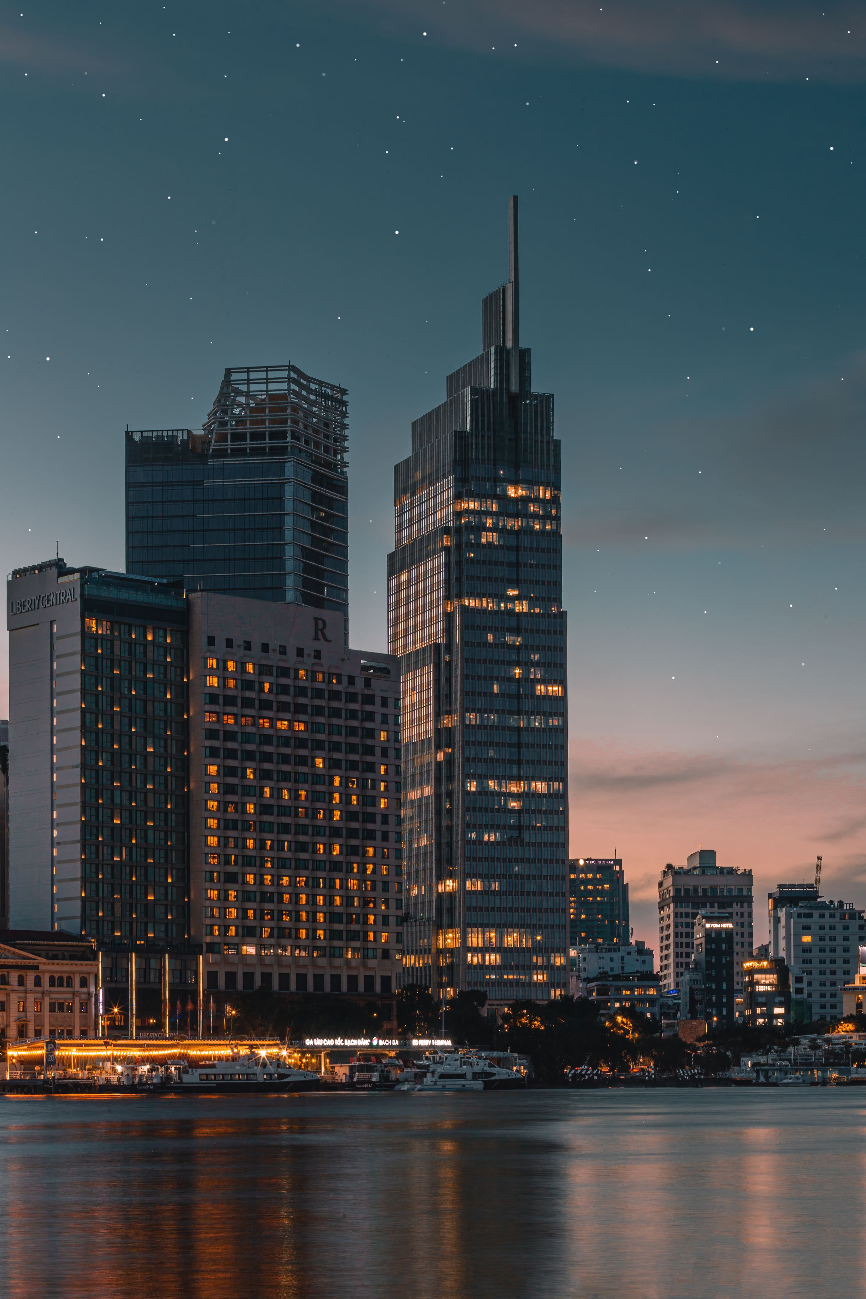 High-rise Buildings in Saigon are lighting up
