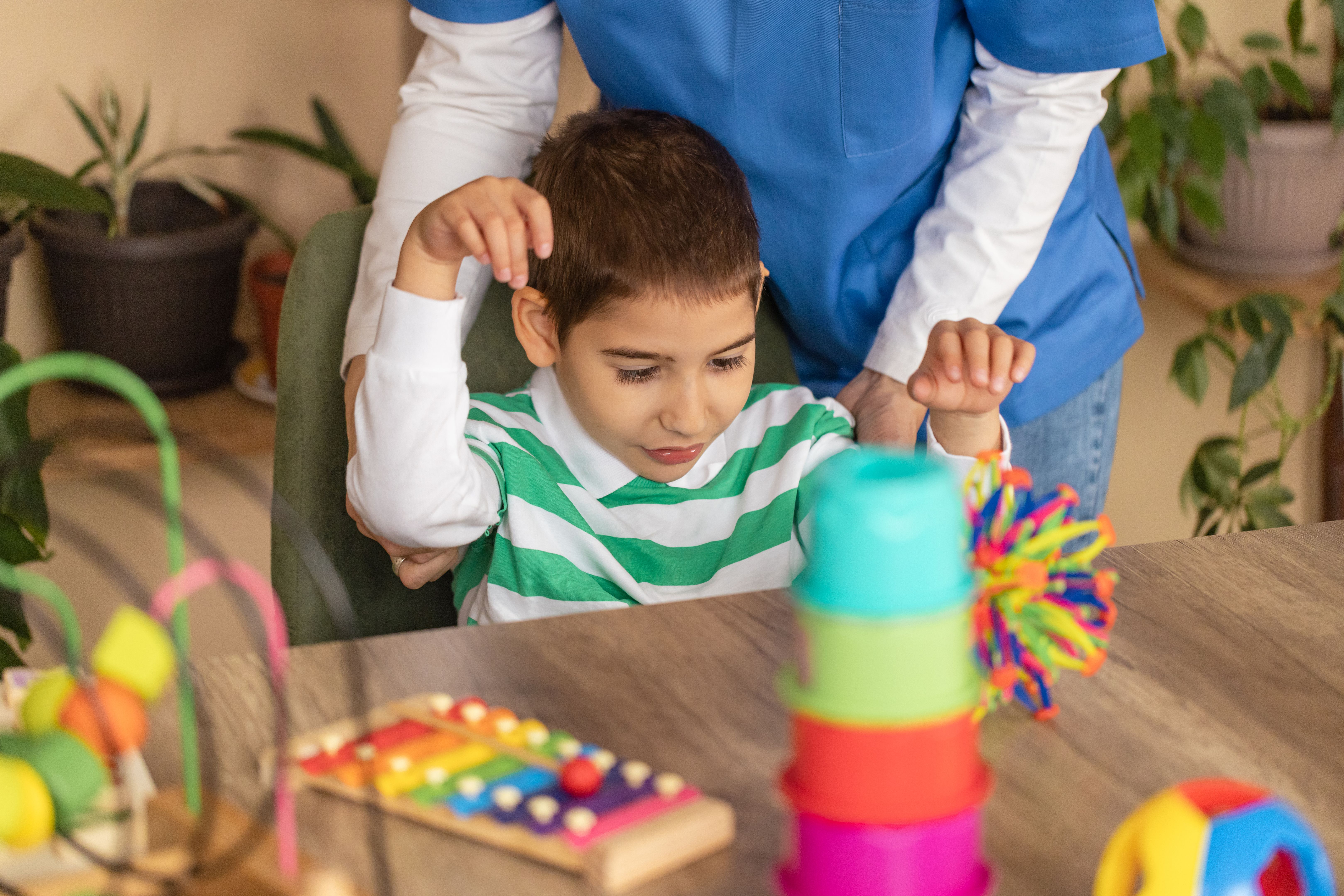 child learning in daycare