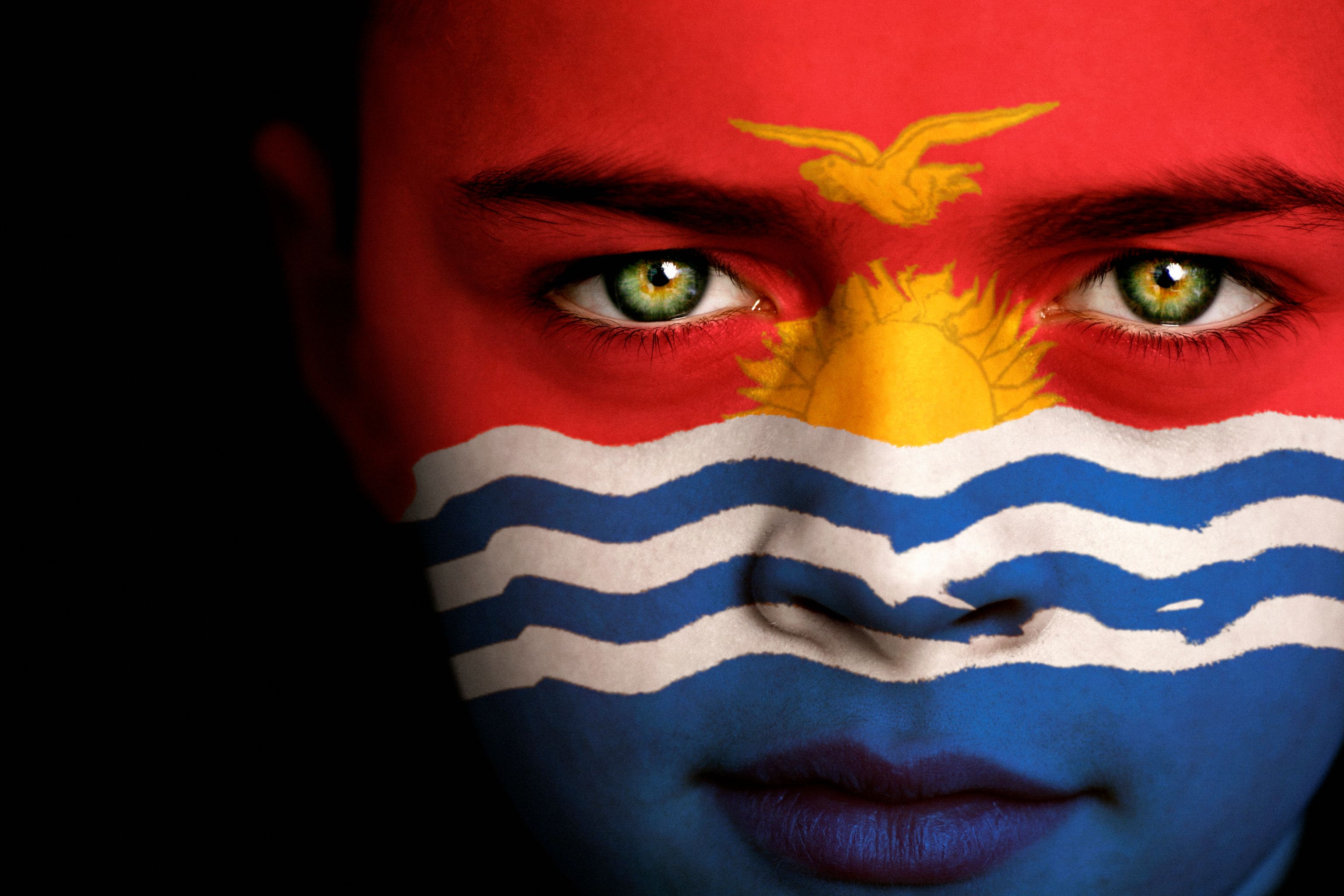 Kiribati flag boy Kiribati flag boy
