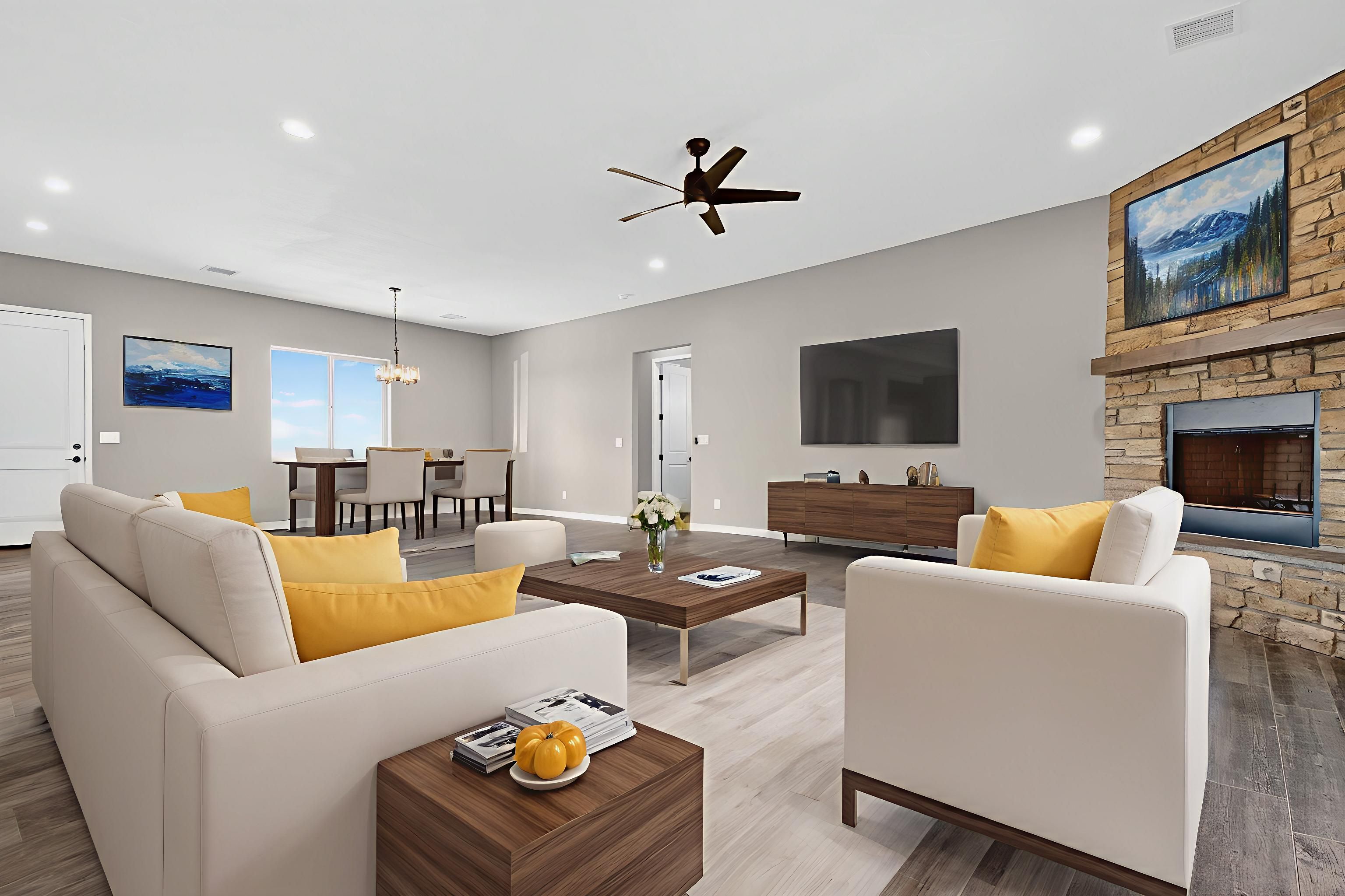 open concept living room