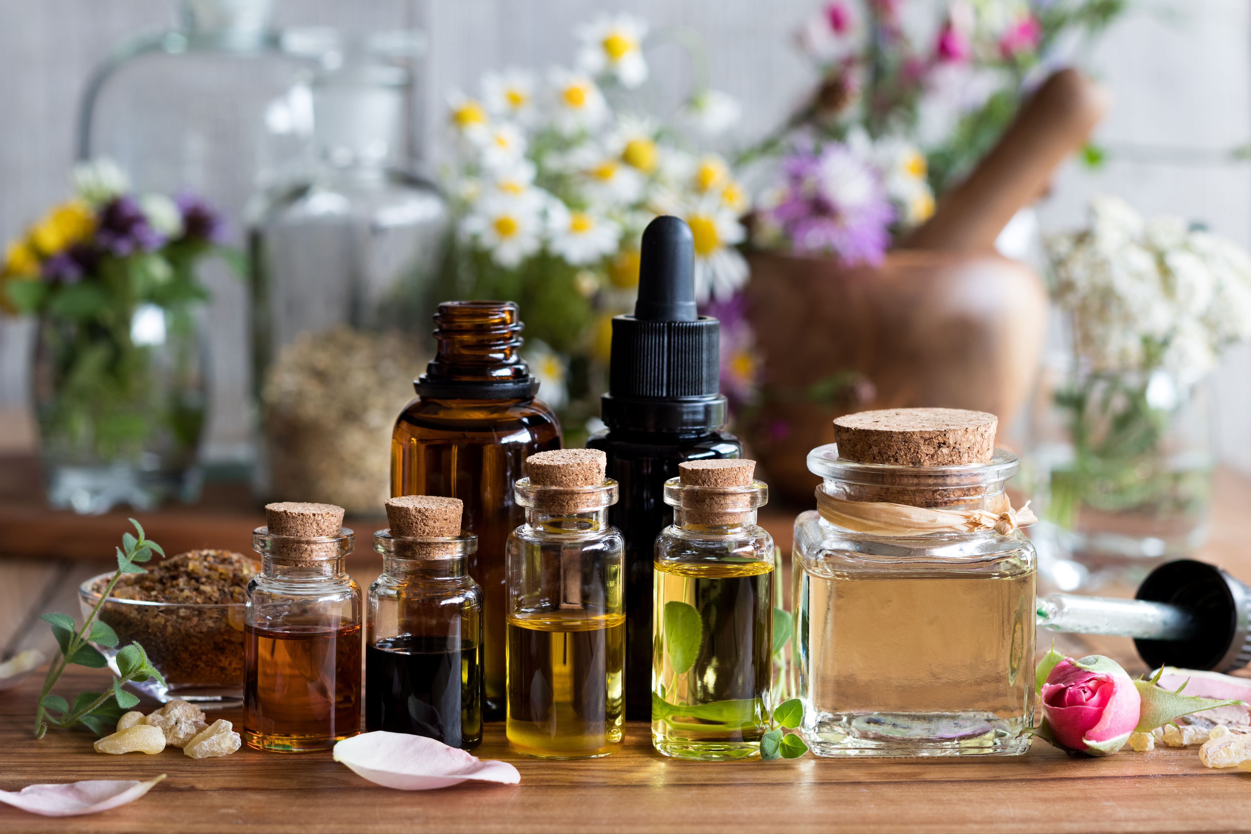 essential oil bottles